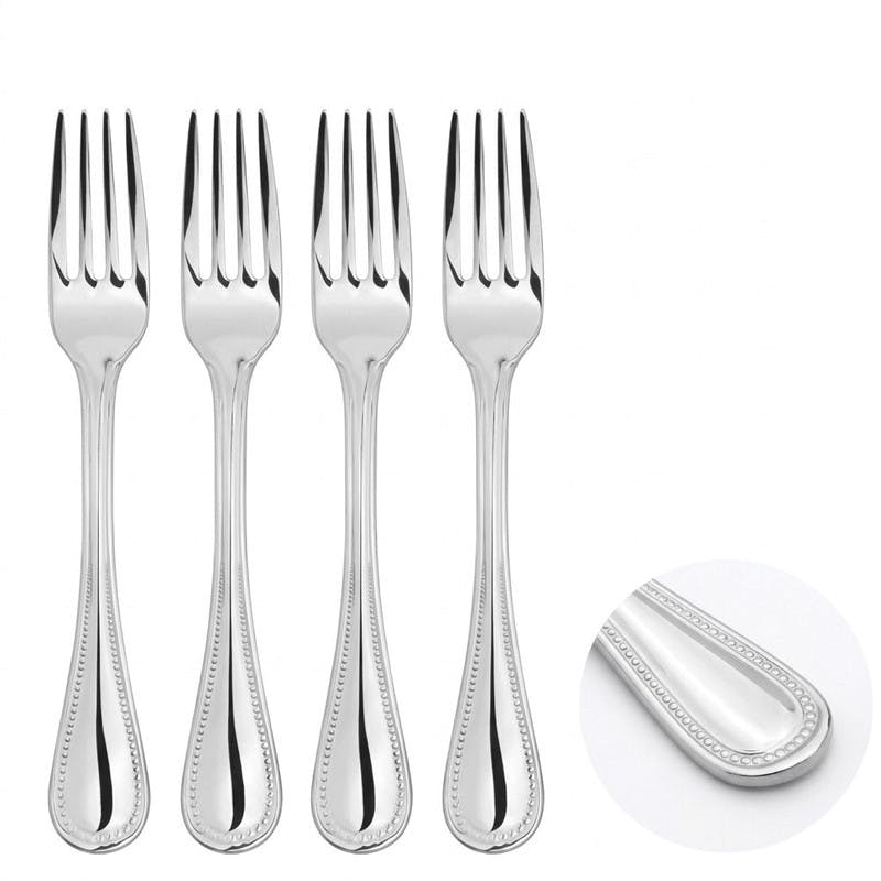 Rackhams Cutlery Sets Stainless Steel 18/8 Fork 4Pc Set Catering Bead