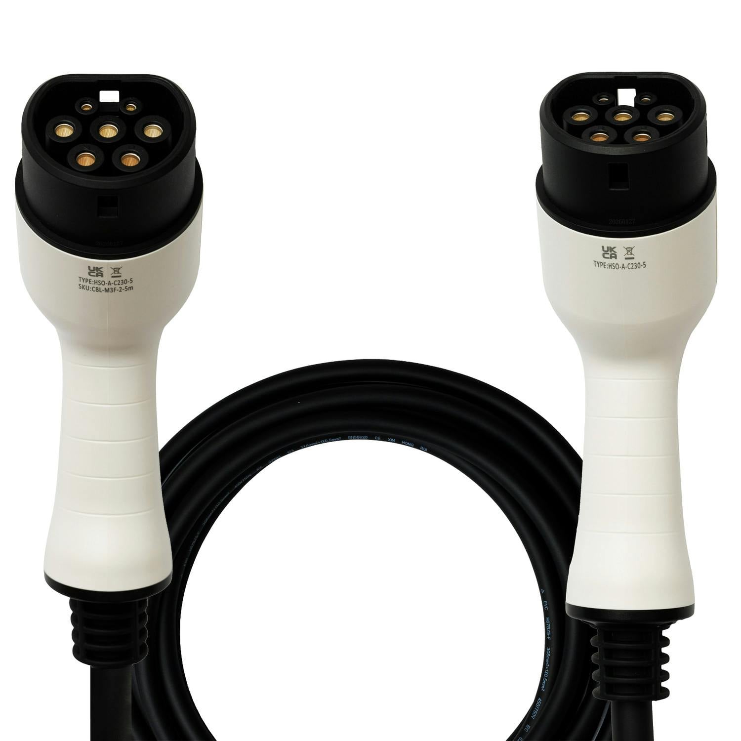 Car-Chargers.com Ev Mode 3 Fast Car Charging Cable Type 2 - 5M - Electrical Vehicle Charging Cable