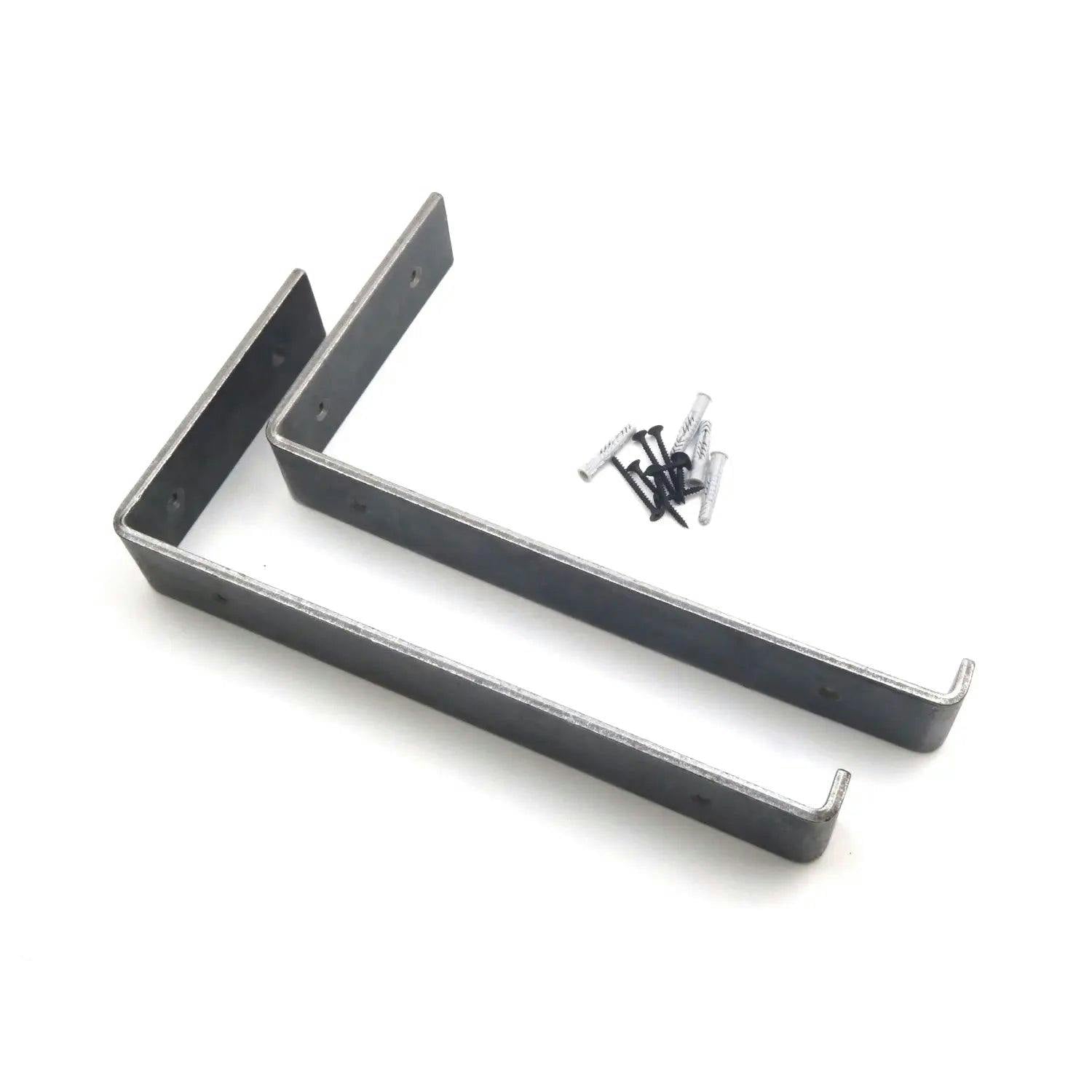 Rackhams Pair Of Industrial Scaffold Board Shelf Brackets Cast Iron U Shape - 150Mm X 300Mm
