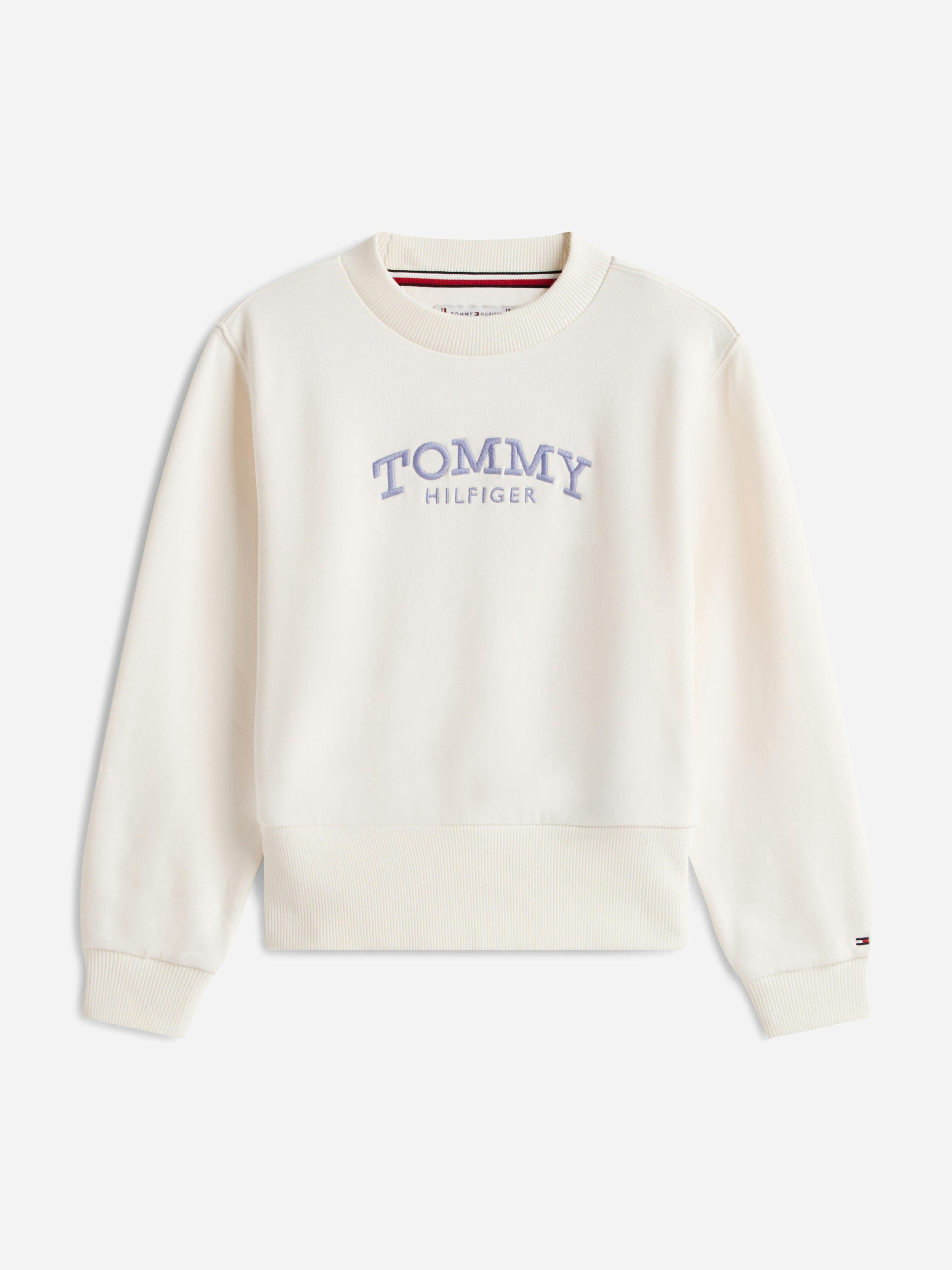 Tommy Hilfiger Girls Ivory High Rib Hem Sweatshirt In - 4 Yrs