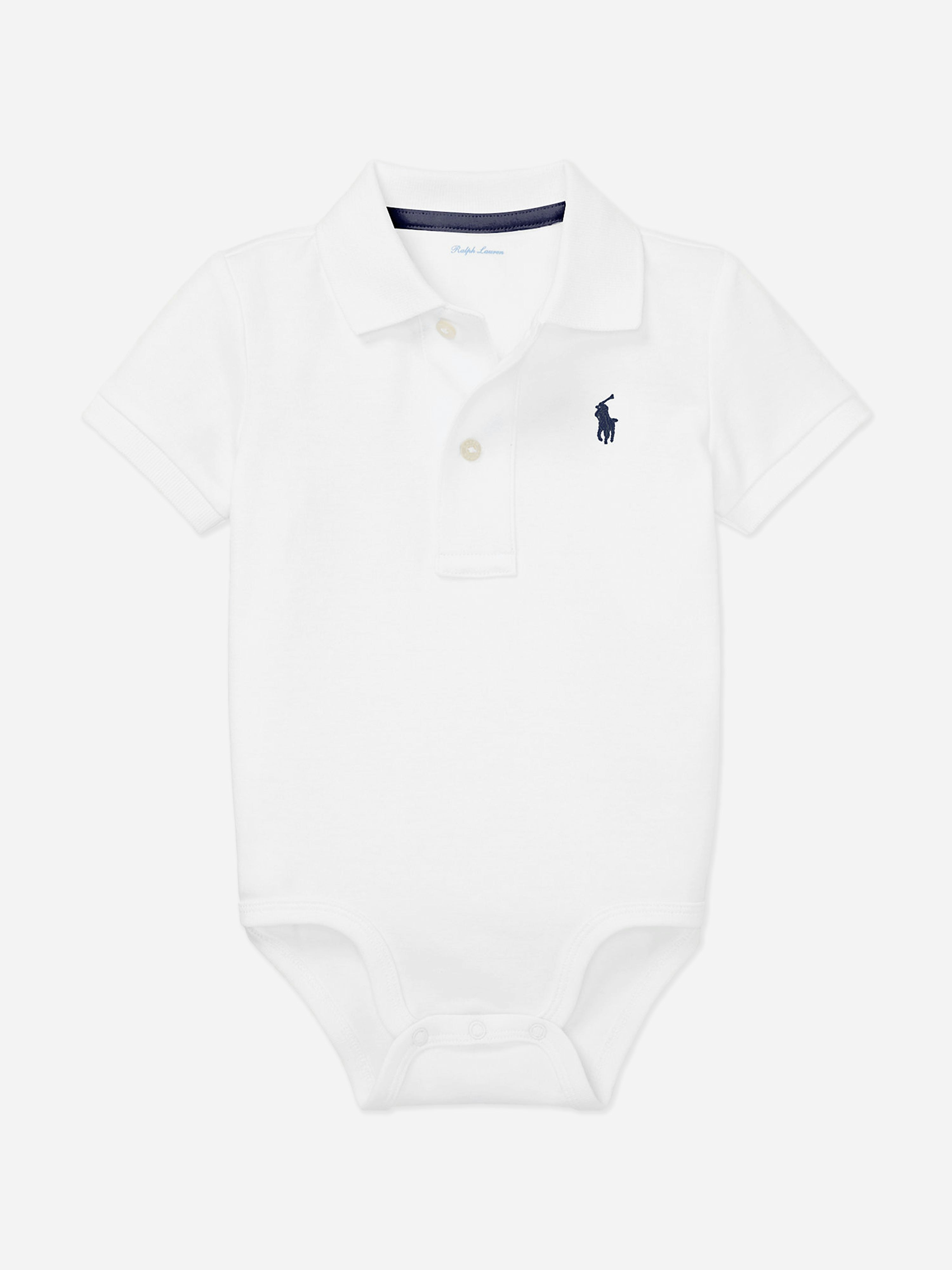 Ralph Lauren Kids Boys White Ralph Lauren Baby Logo Bodysuit In - 9 - 12 Mths