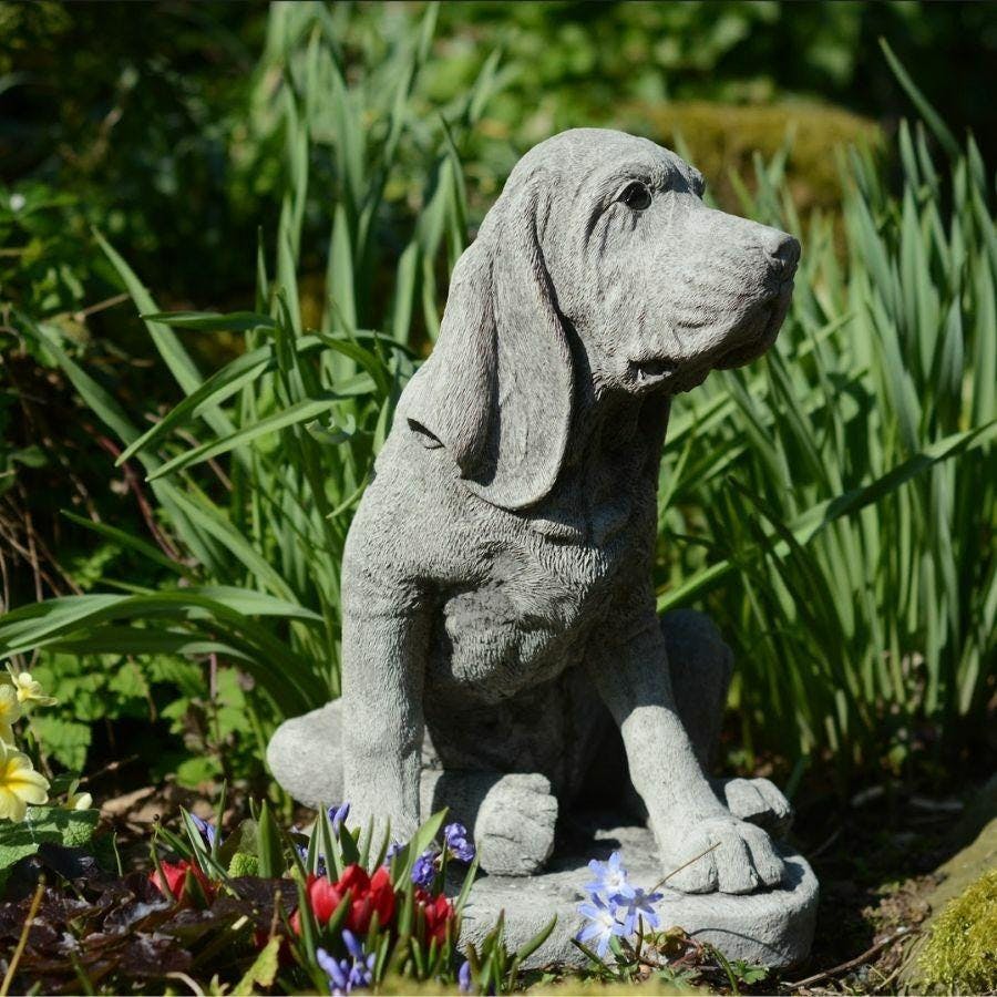 Rackhams Stone Cast Bloodhound Garden Ornament