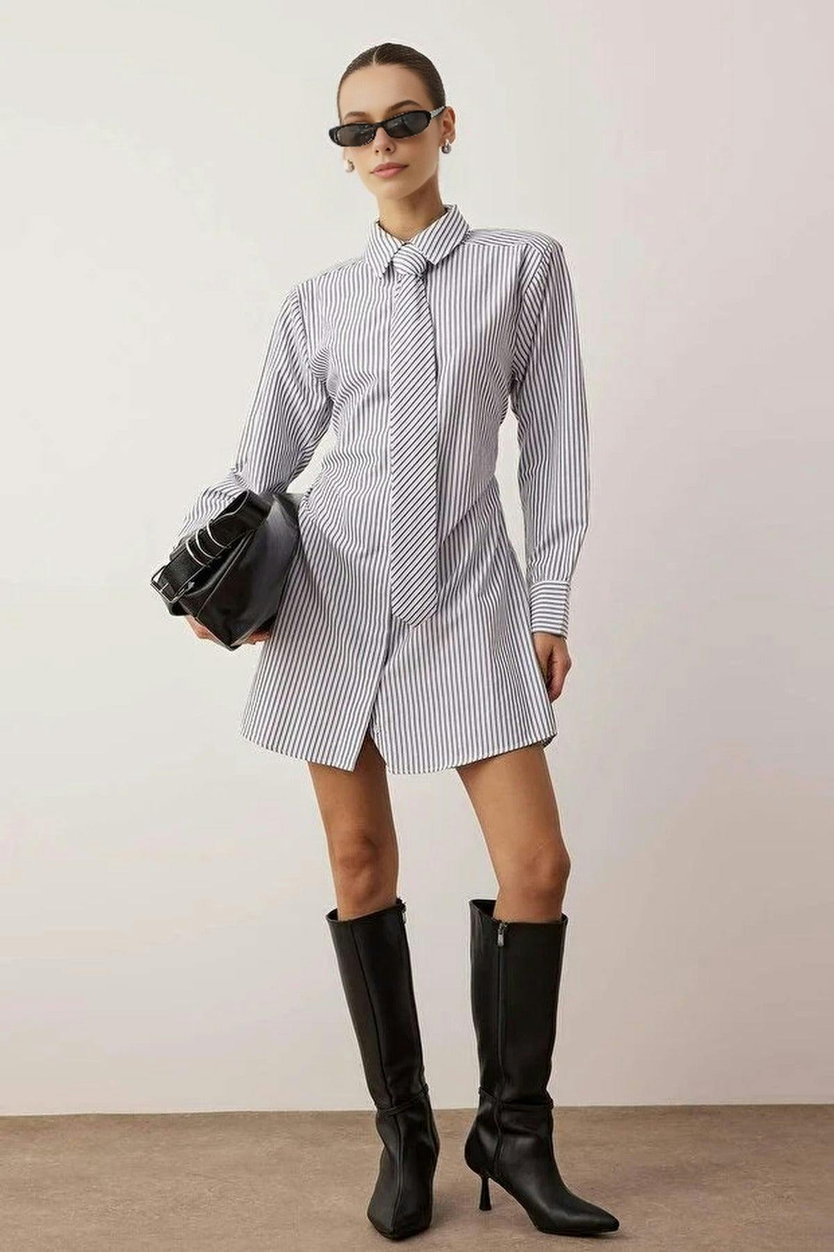 Wovcor Mini Woven Dress With Tie Detail - Multi - 14