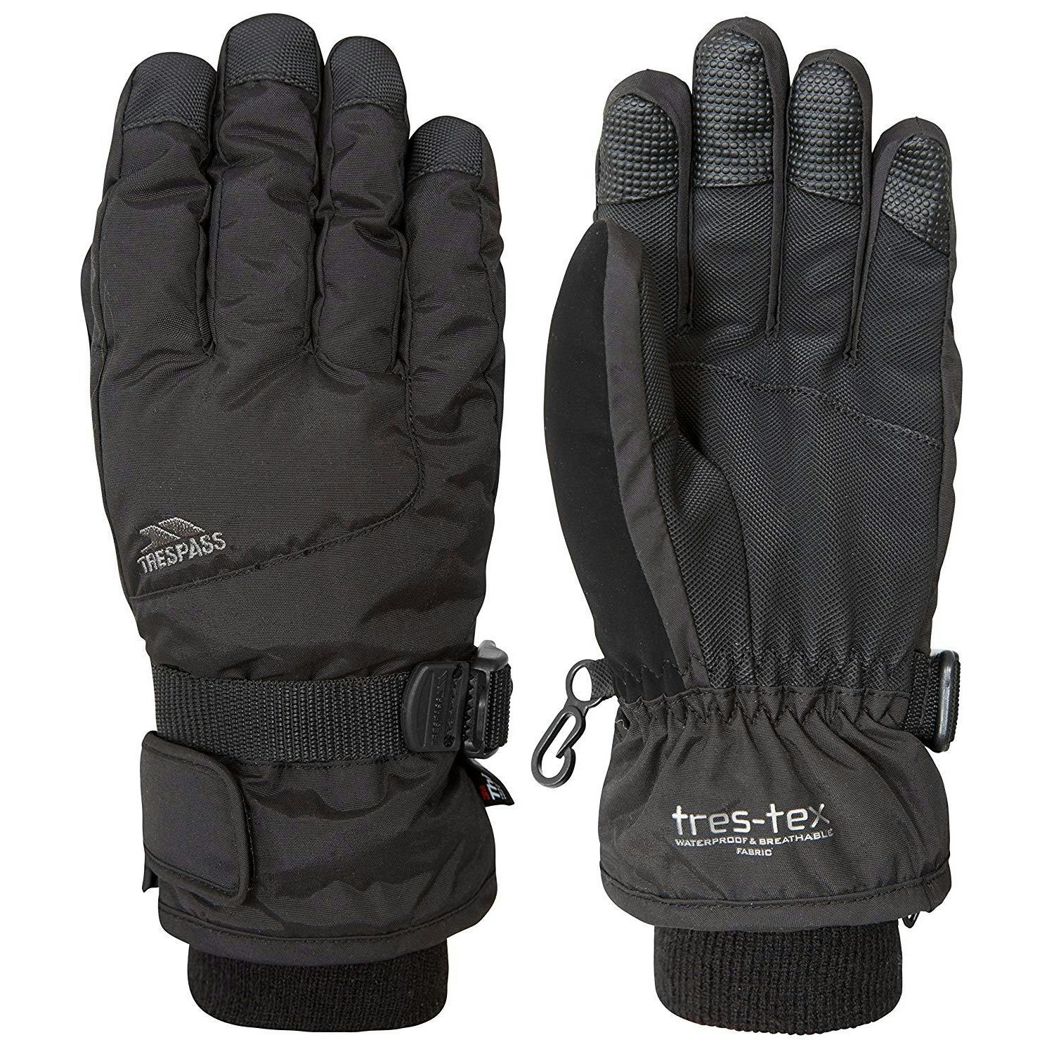 Trespass Unisex Kids Black Childrens/Kids Ergon Ii Ski Gloves - 8/10 Years
