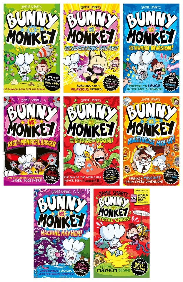 Bunny vs Monkey Series 8 Books Collection Set by Jamie Smart Machine Mayhem - Image 3