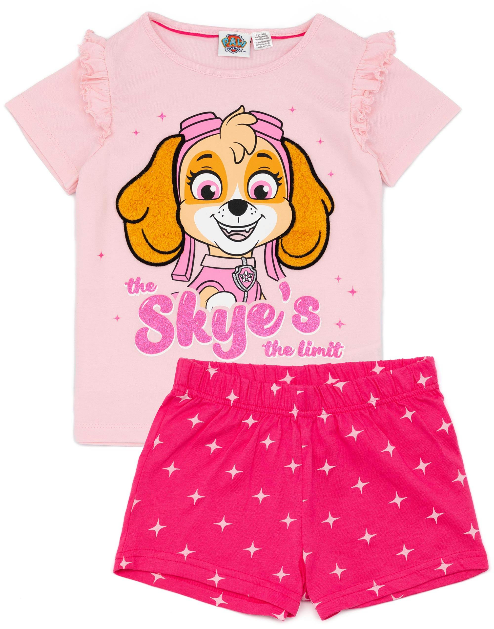Vanilla Underground Girls Pink Paw Patrol Short Sleeve Short Leg Pyjama Set - 5-6 Years