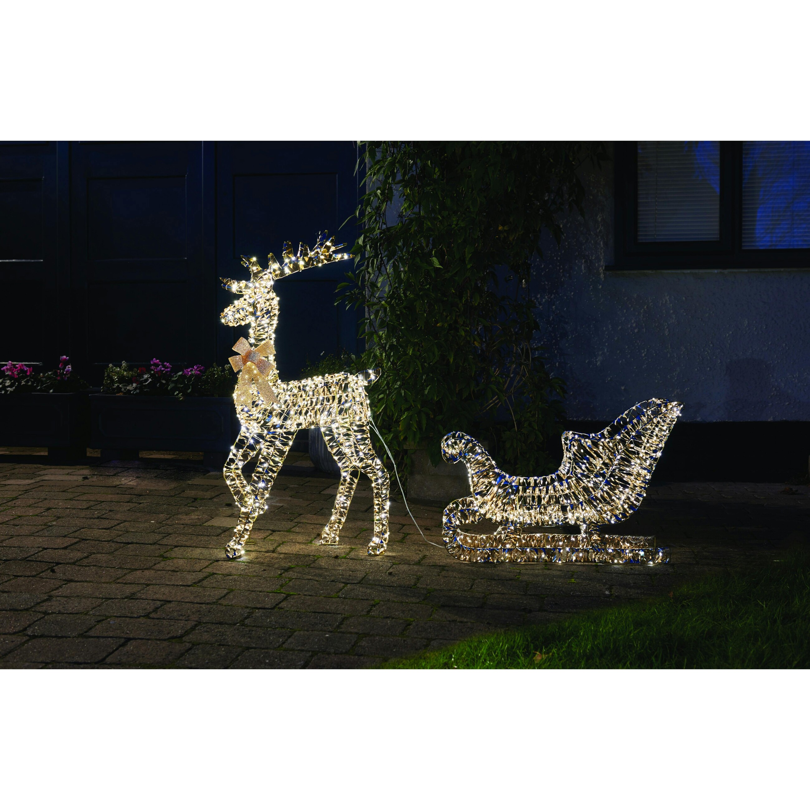 Mysmartbuy Gold/Light/Dark Twist Reindeer And Sleigh Lv - One Size