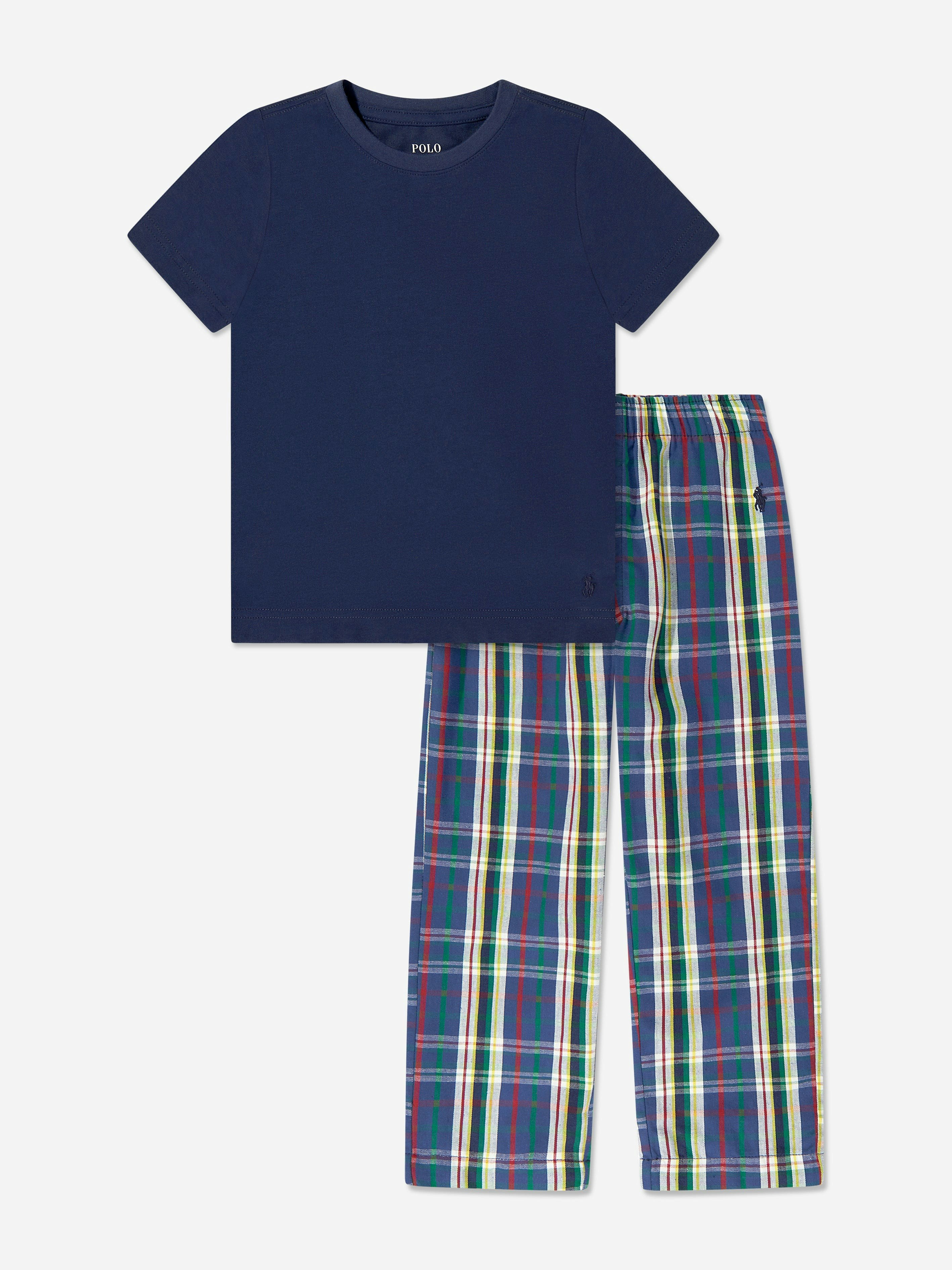 Ralph Lauren Kids Boys Blue Ralph Lauren Pyjama Set In Navy - 4 Yrs