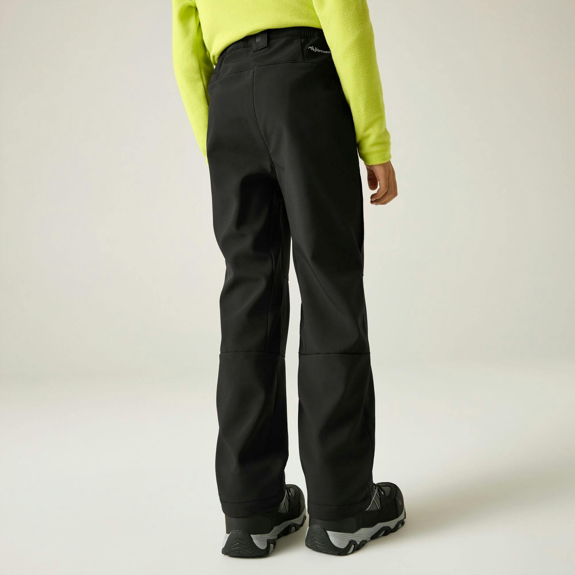 Regatta Black Kids Softshell Trousers - 8-9 Years - 66% Polyester/30% Recycled Polyester/4% Elastane