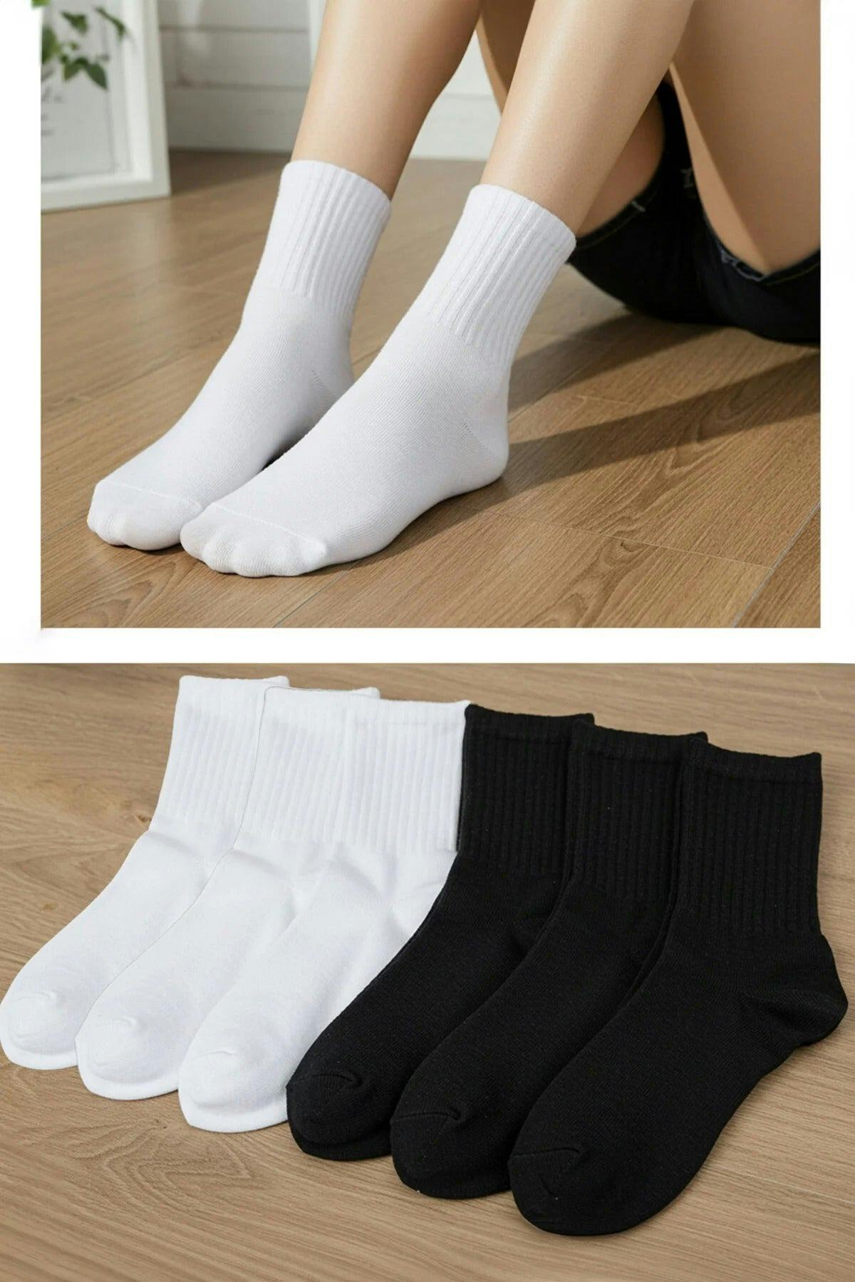 Wovcor 6-Pack Cotton Ribbed Knit Socks - Multi - One Size
