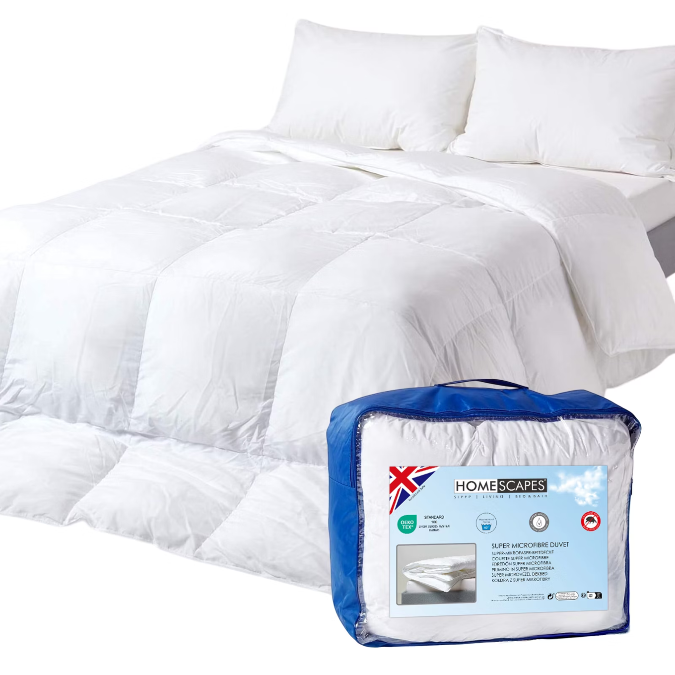 Homescapes Super Microfibre 10.5 Tog Duvet For Autumn / Winter - King