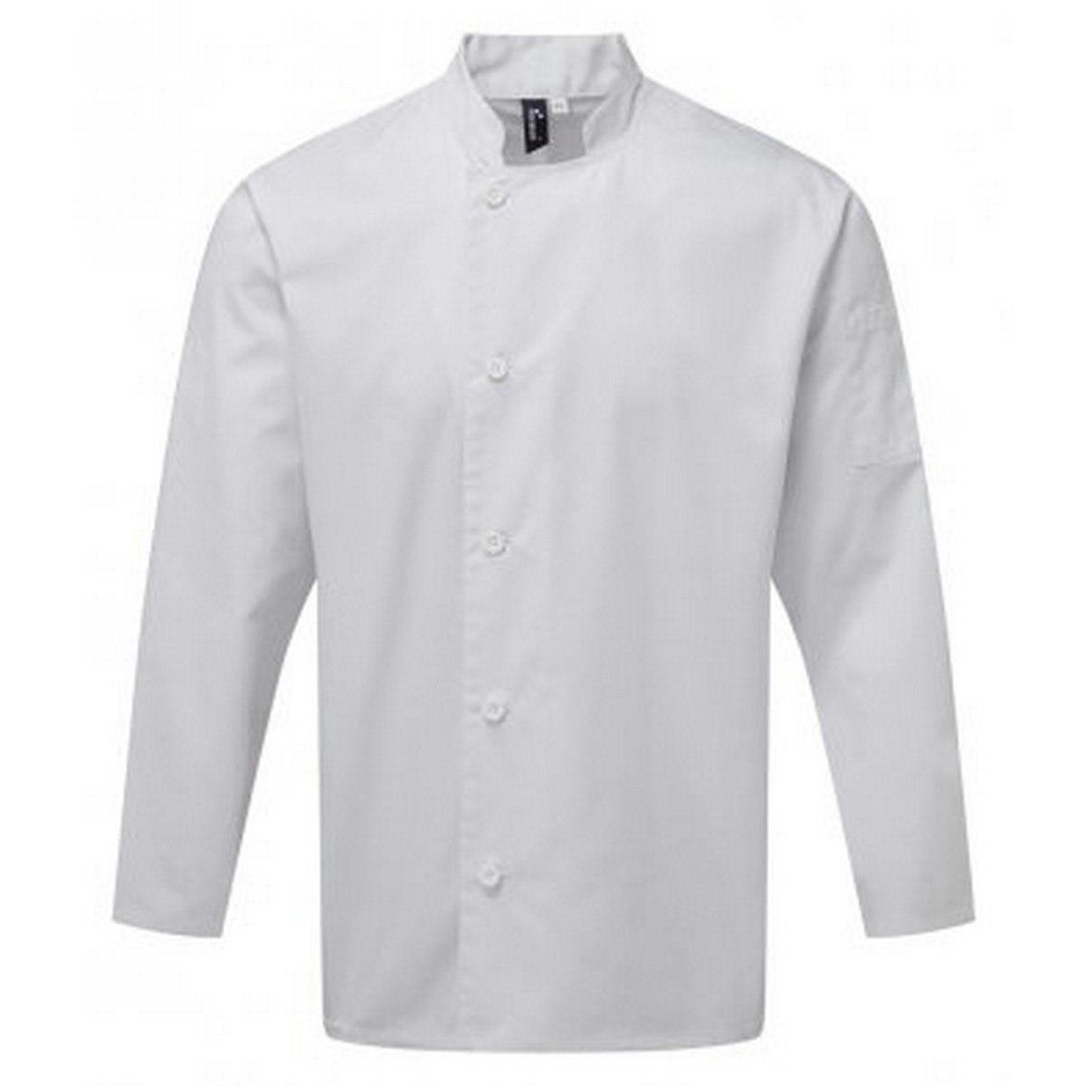 Premier Men's White Essential Long-Sleeved Chef Jacket In | Size: Xs - Image 2