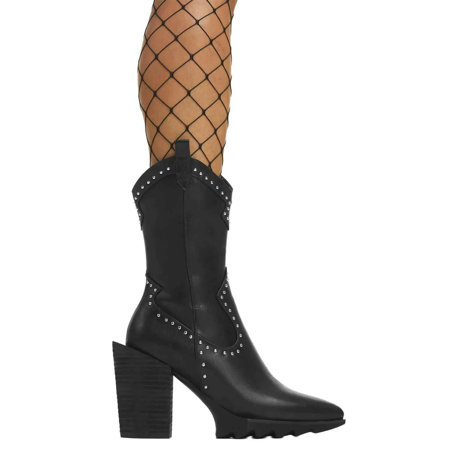 Lamoda Women's Black No Insecurities Pu Ankle Boots Chunky Platform Shoes - Uk3