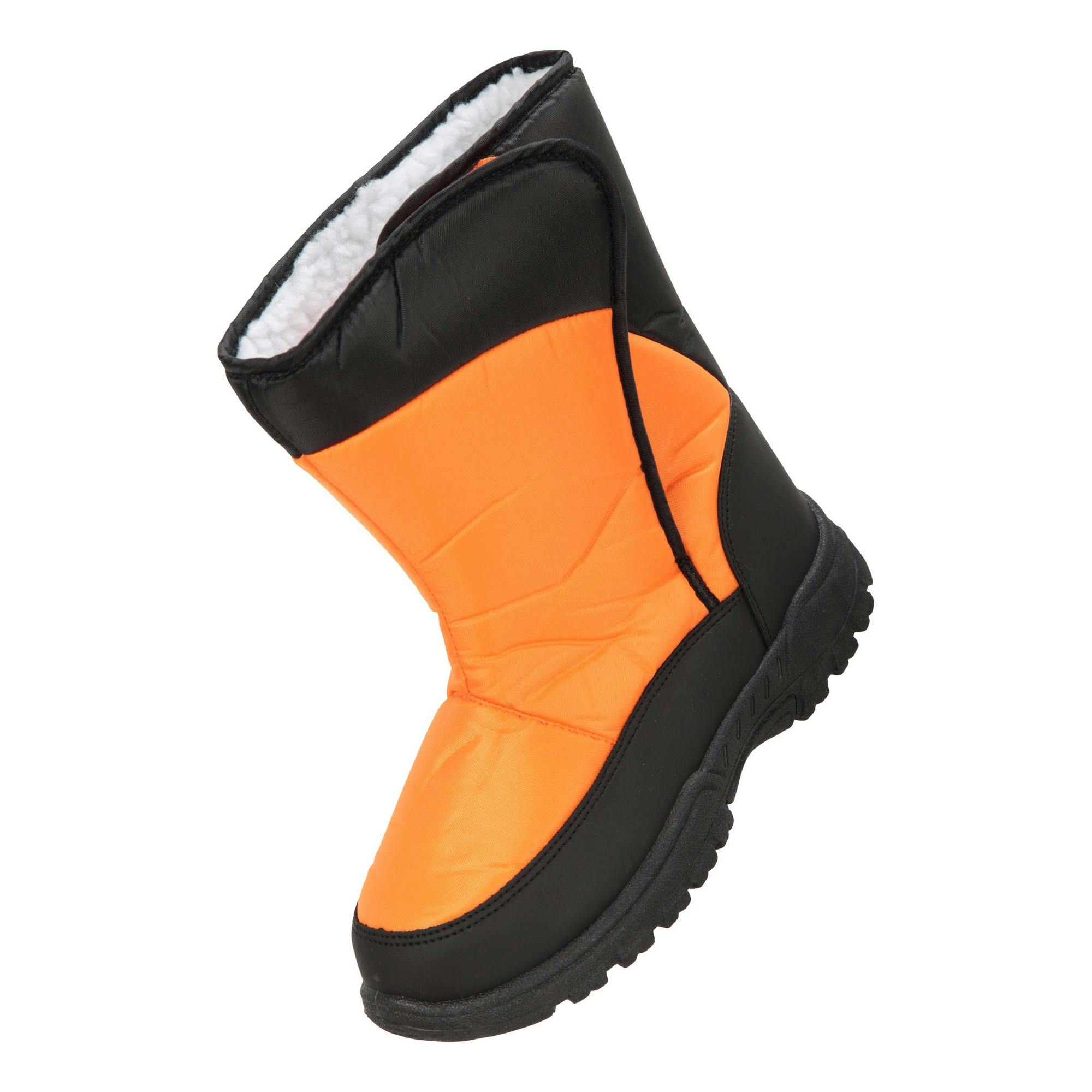 Mountain Warehouse Orange Kids Caribou Adaptive Striped Snow Boots - 1 Uk