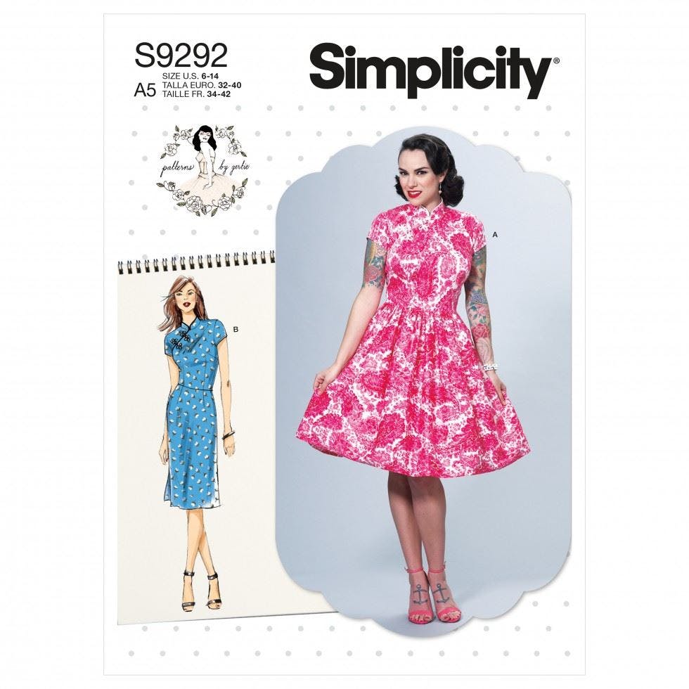 Simplicity Women's Sewing Pattern 9292, Dresses, Vintage Style For A5 (6-8-10-12-14) - Intermediate - E5 (14-16-18-20-22)