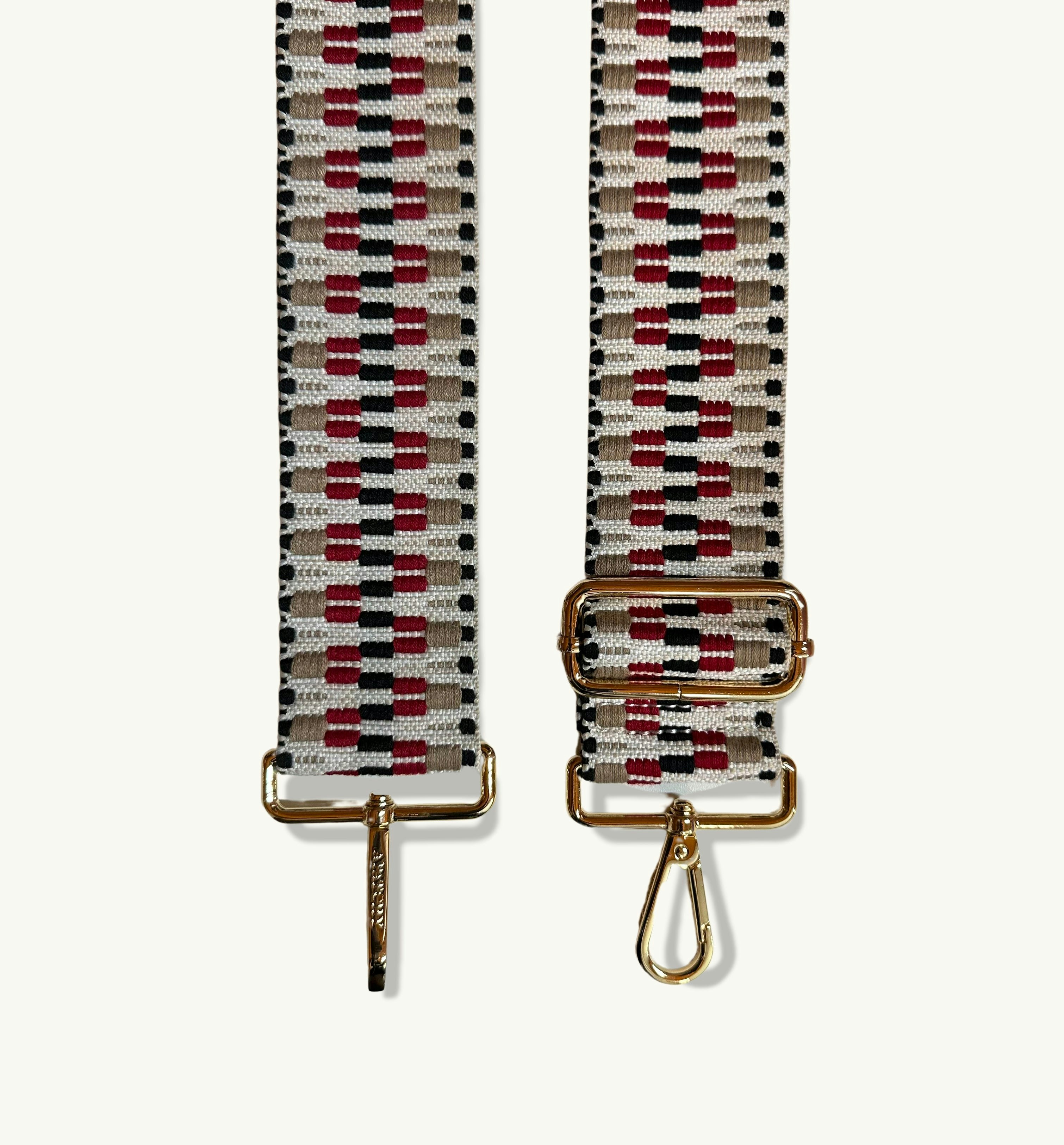 Apatchy London Red/Black And Zigzag Bag Strap - Multi
