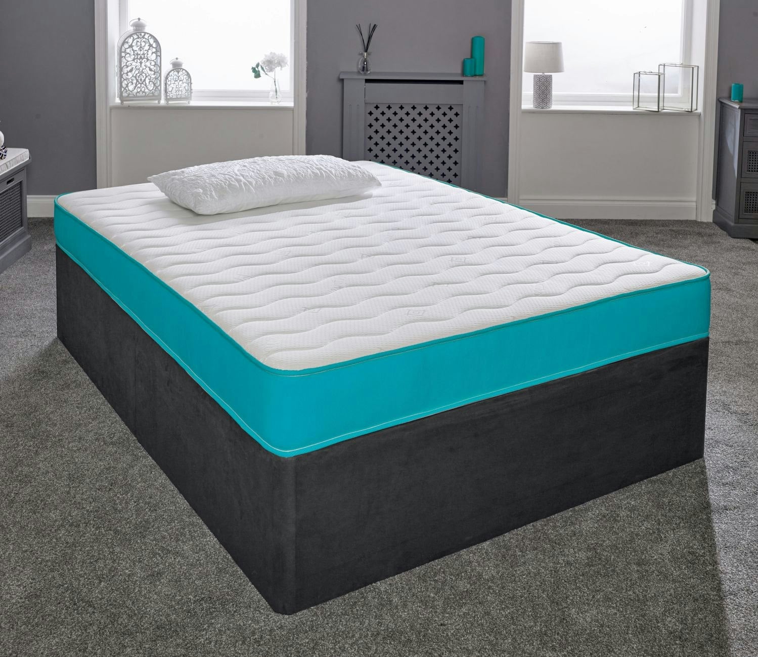 Extreme Comfort Blue Coil Sprung Hybrid Mattress - Medium Soft Comfort, Cooltouch Breathable Cover - 1 - 2Ft6 Shorty Small Single Mattress (75Cm X 175Cm)
