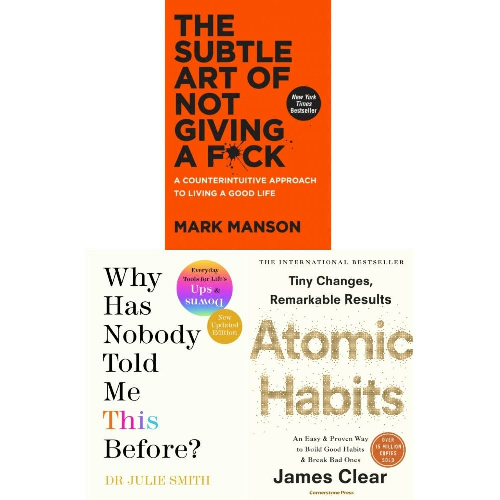 Harpercollins The Subtle Art Of Not Giving A F*Ck (Hardback), Atomic Habits, Why Has Nobody Told Me This Before