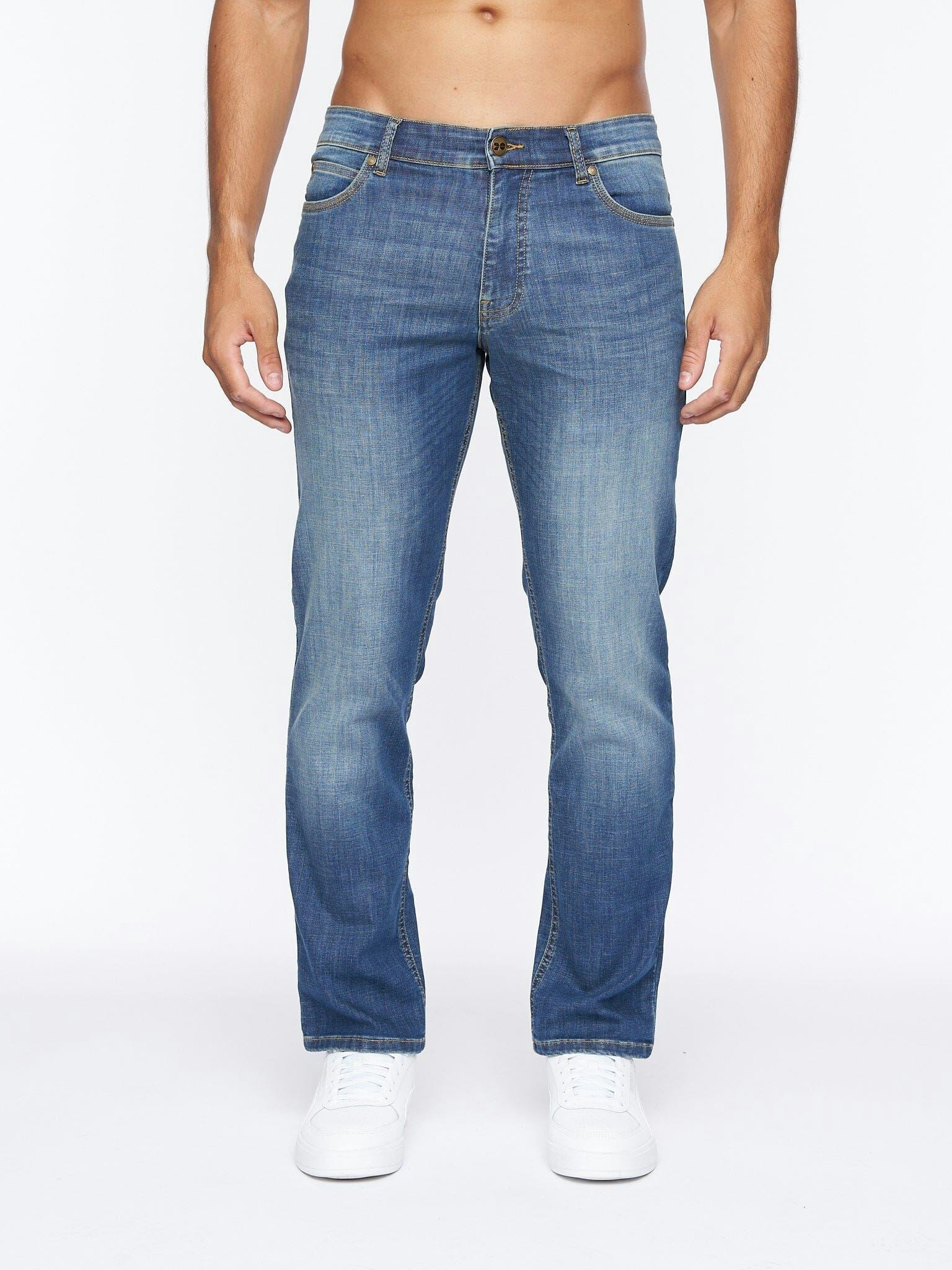 Crosshatch Chas Straight Fit Jeans Mid Wash - W40 L32
