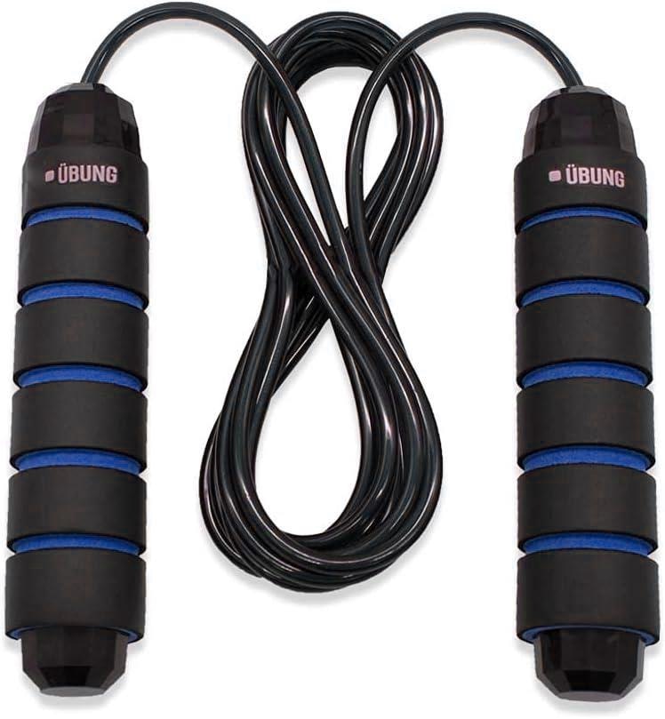 Ubung Blue Skipping Rope Fitness Jump Rope With Tangle Free Adjustable Length With Foam Handles