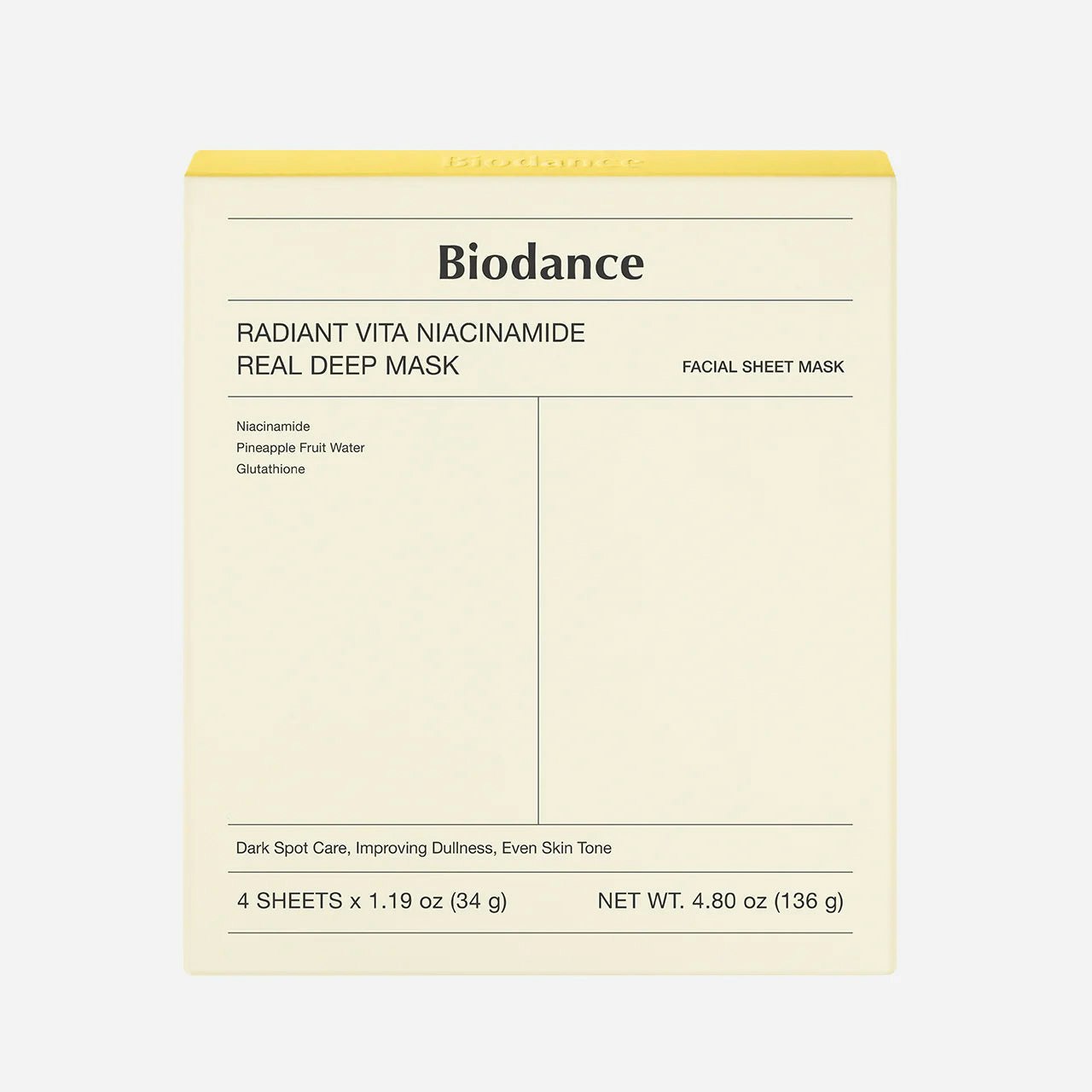 Biodance Dark Radiant Vita Niacinamide Real Deep Mask Sheet 1Box