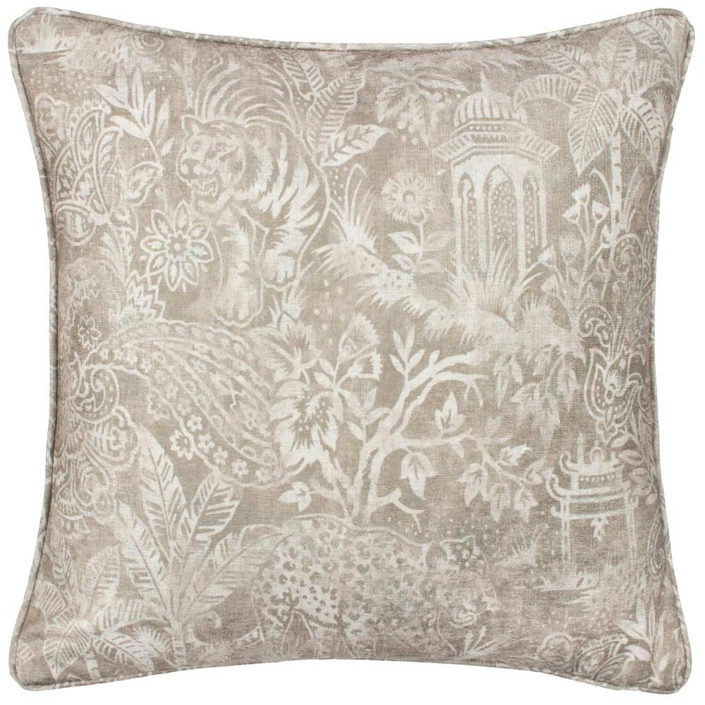 Rackhams Chenille Bengal Tiger Cushion Cover - Linen - 50Cm X 50Cm - Linen - 100% Polyester