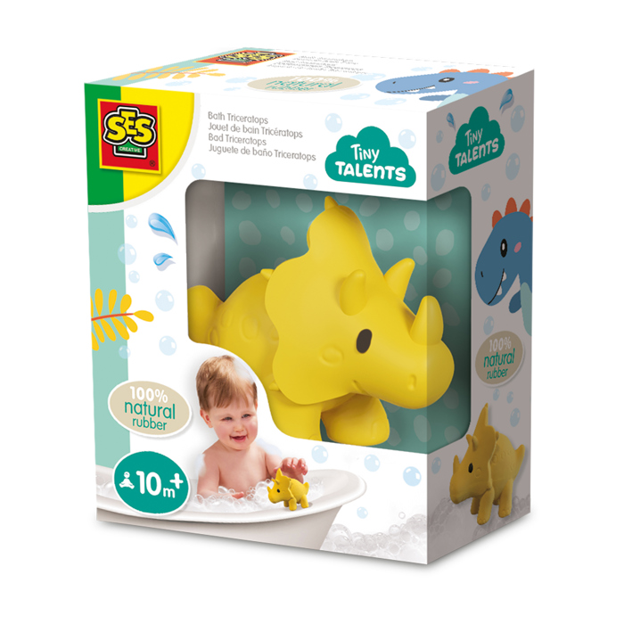Ses Creative Bath Triceratops - 100% Natural Rubber