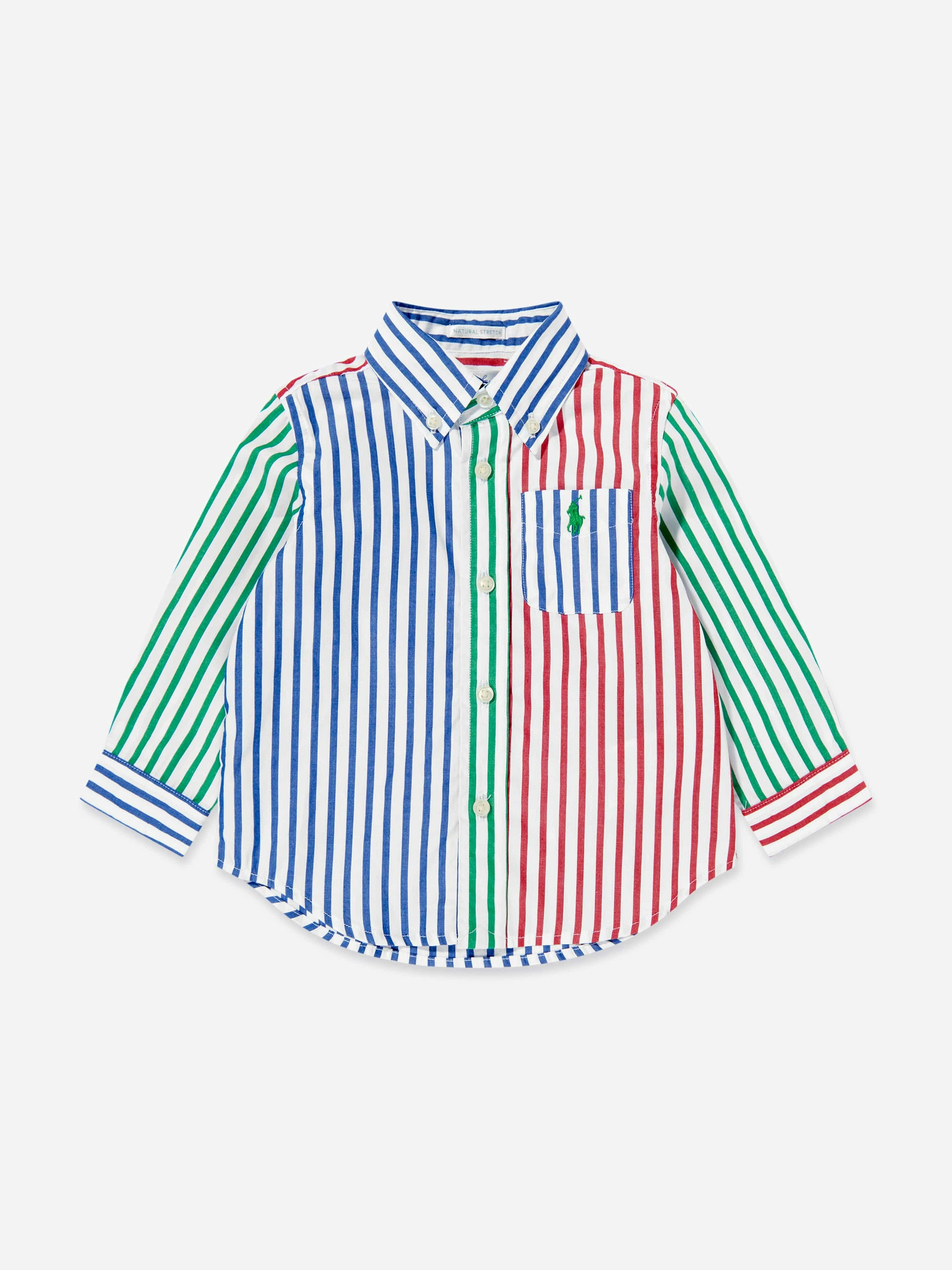 Ralph Lauren Kids Boys Ralph Lauren Baby Striped Poplin Shirt In Multicolour - Multicoloured - 24 Mths