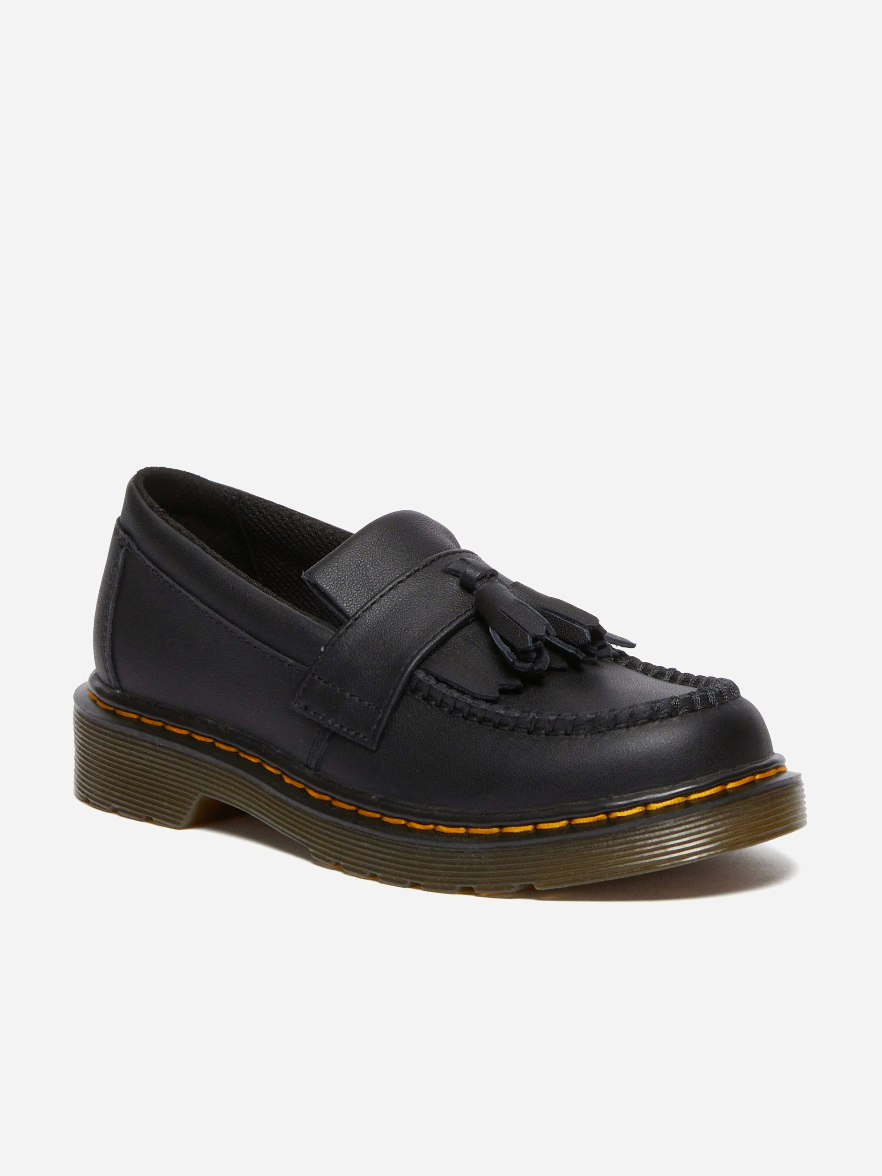 Dr Martens Boys Black Adrian Leather Tassel Loafers In - Eu 32 Uk 13