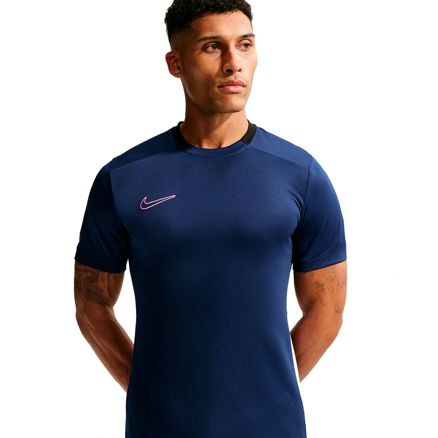 Nike Men's Blue/Pink Academy Training T-Shirt - L - 100% Polyester
