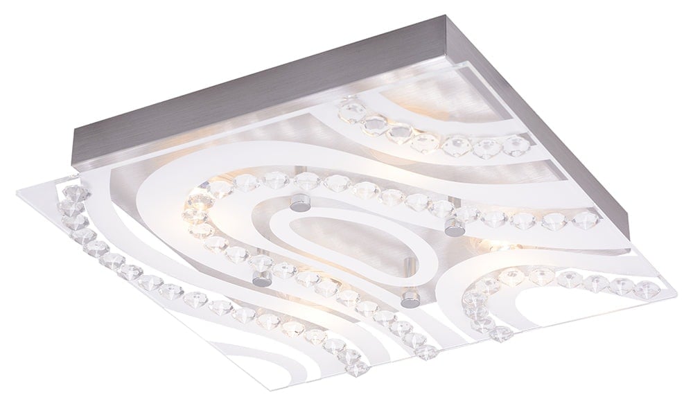 Happy Homewares Light Modern Led Bathroom With Clear/Frosted Glass Plate