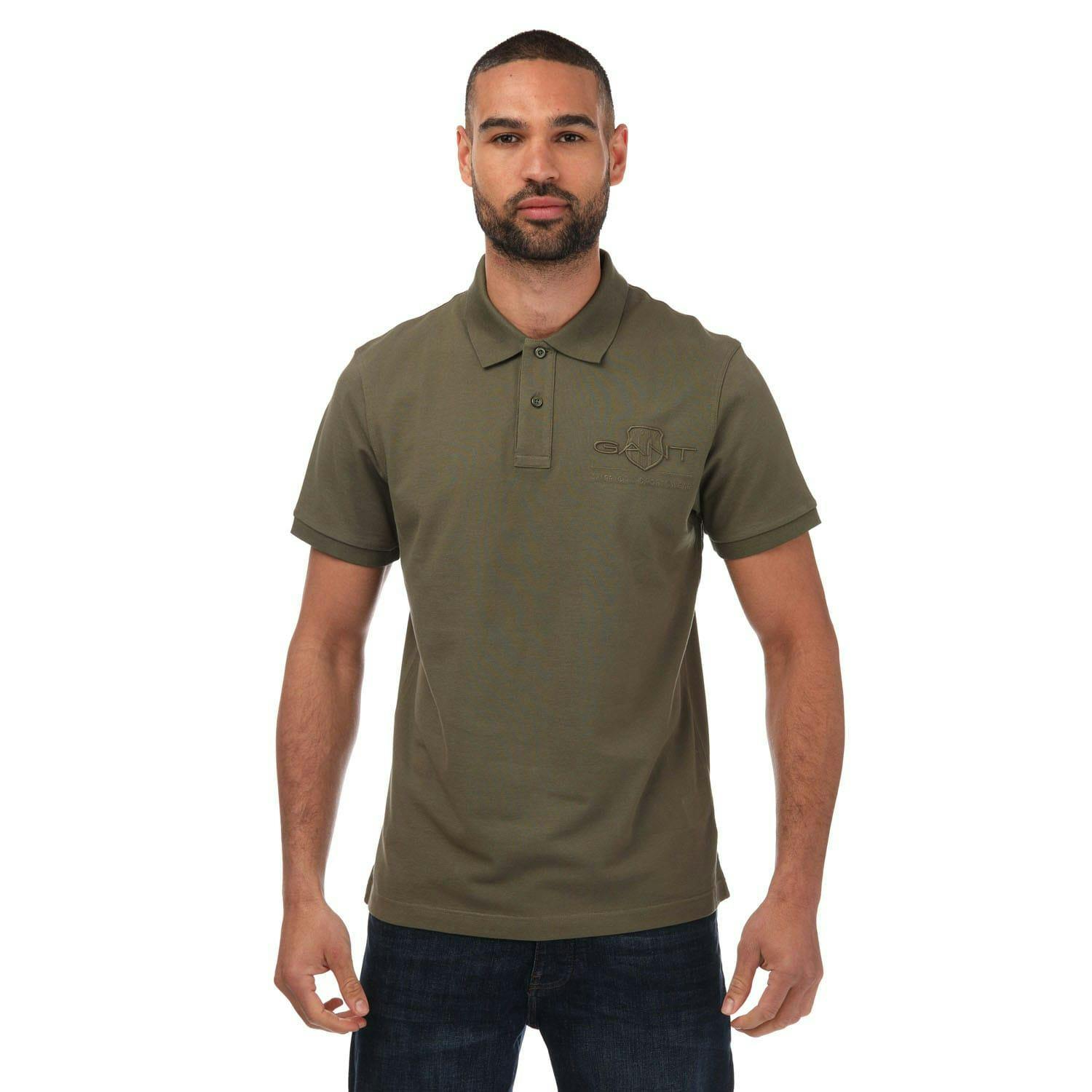 Gant Men's Green Shield Polo Shirt - L