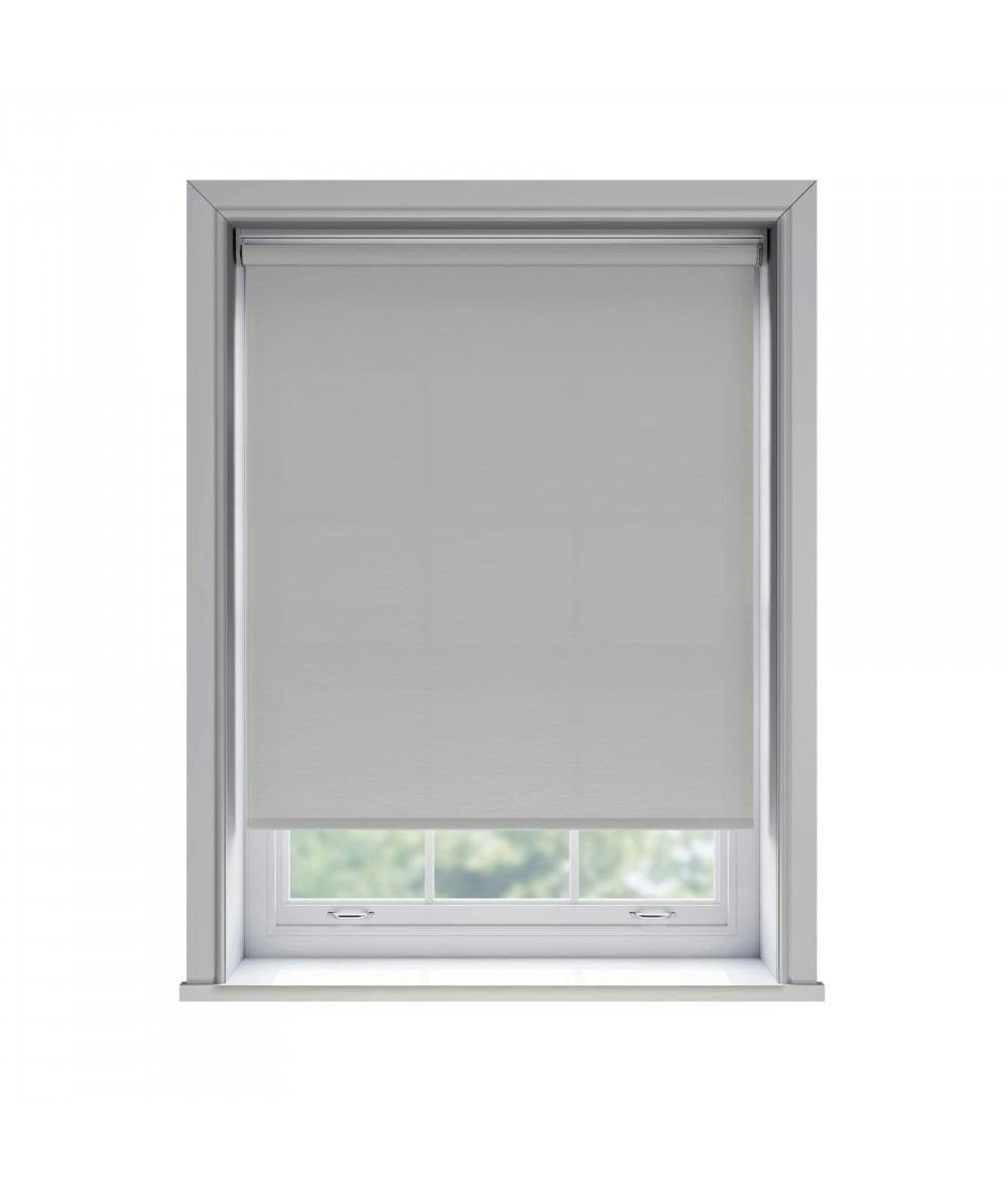 Newedgeblinds Light/Grey No Drill Thermal Blackout Roller Blind (170Cm Drop) - 105Cm