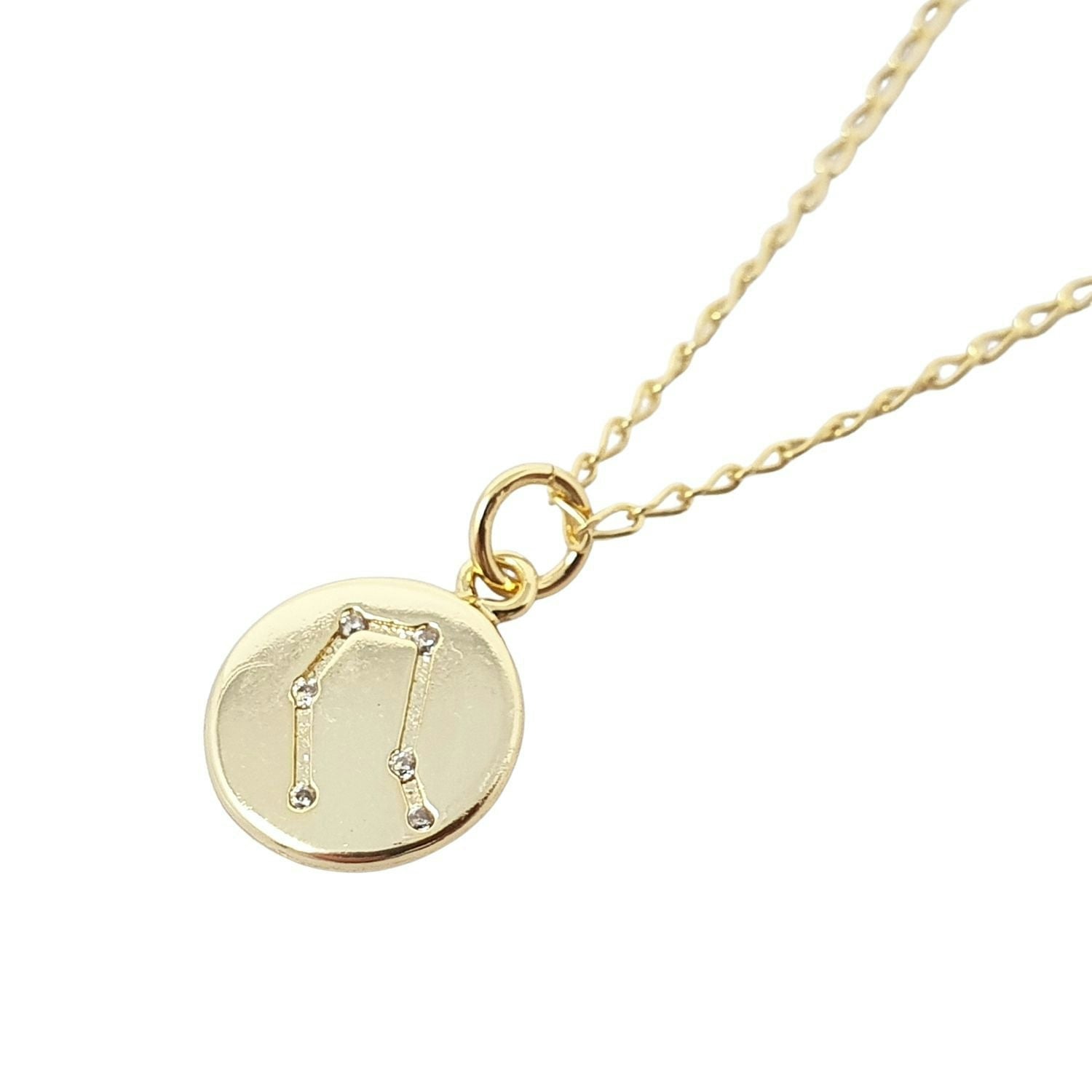 Harfi Gold Gemini Plated Constellation Star Map Pendant Charm Necklace