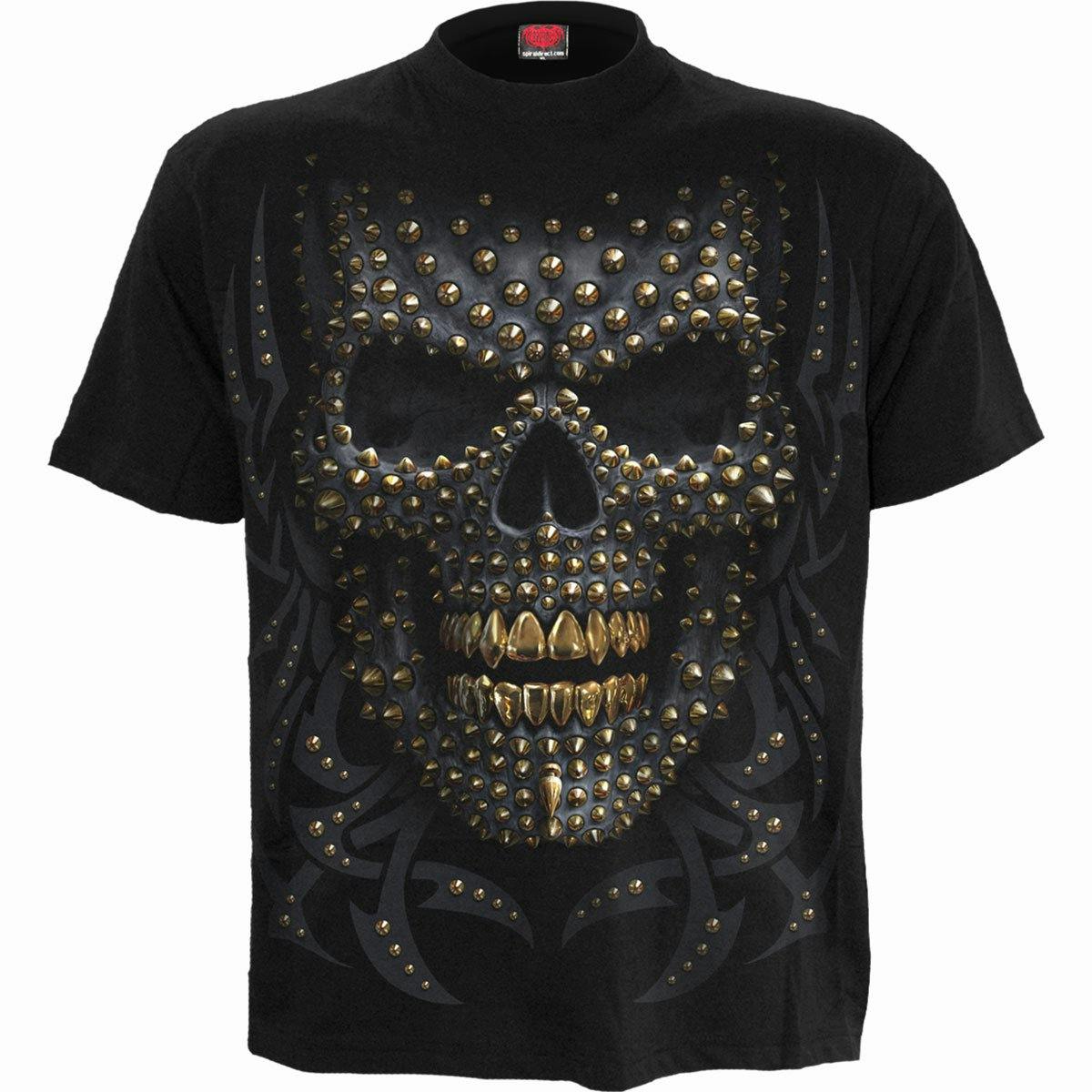 Spiral Direct Black/Gold - Front Print T-Shirt - Xl - Digital - Digital