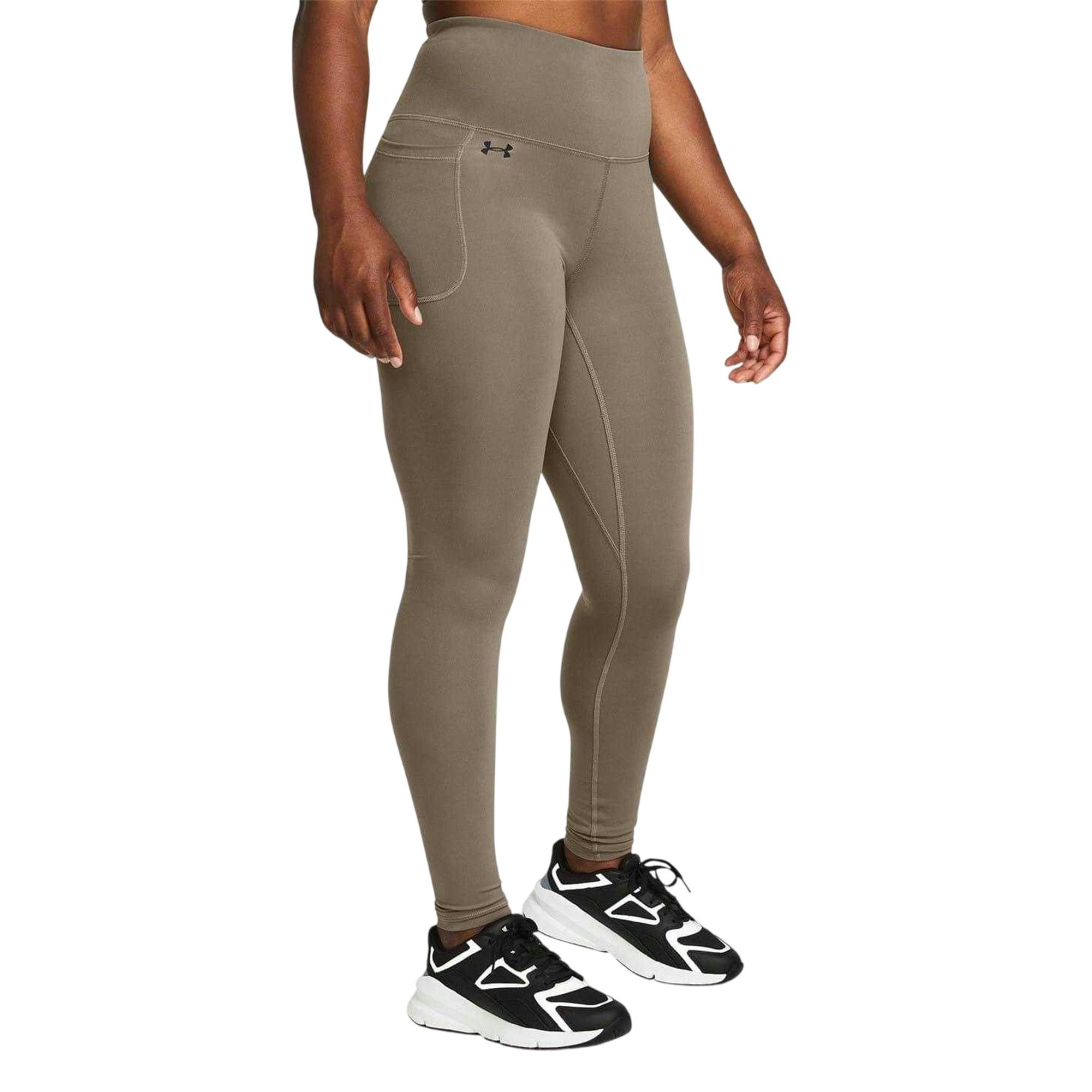 Under Armour Women's / Motion Leggings - Taupe - 12 Uk - Taupe - 100% Mixed