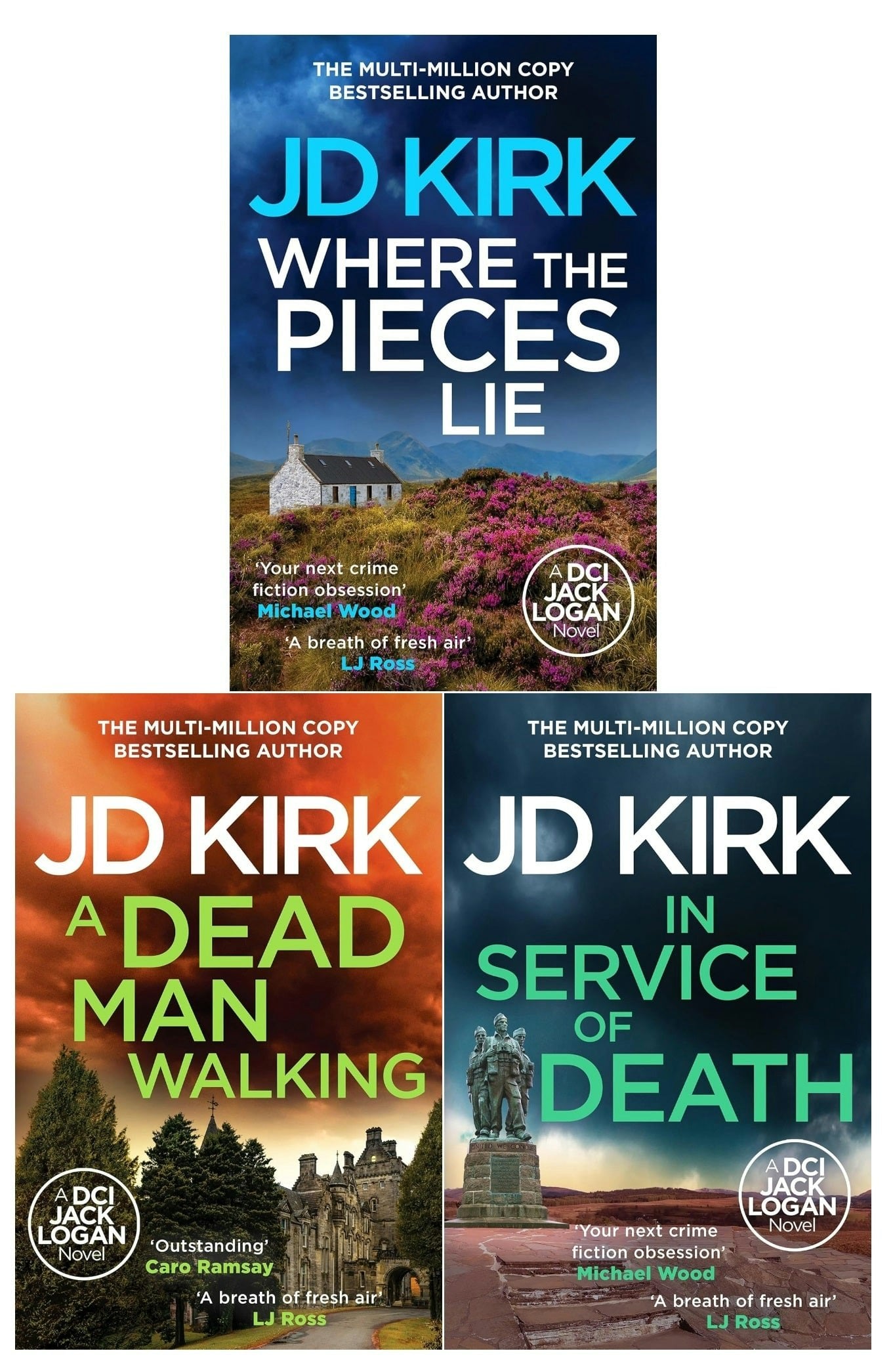 Canelo Dci Logan Crime Thrillers 17-19 3 Books Collection Set By Jd Kirk (In Service Of Death, Where The Pieces Lie, A Dead Man Walking)