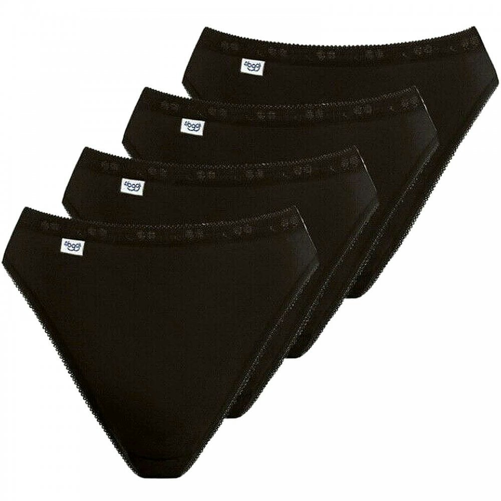 Sloggi Women's Black Basic+ 4-Pack Tai Briefs, - 18