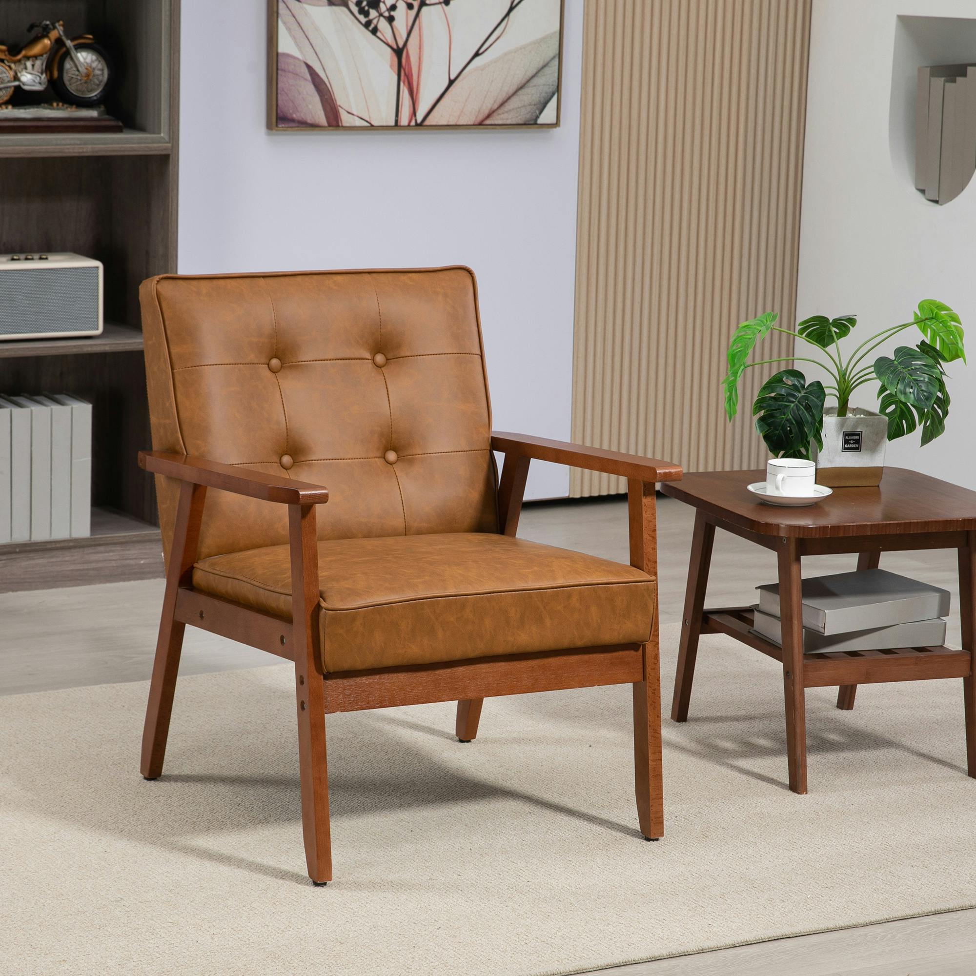 Rackhams Accent Chair Pu Leather Armchair With Armrests
