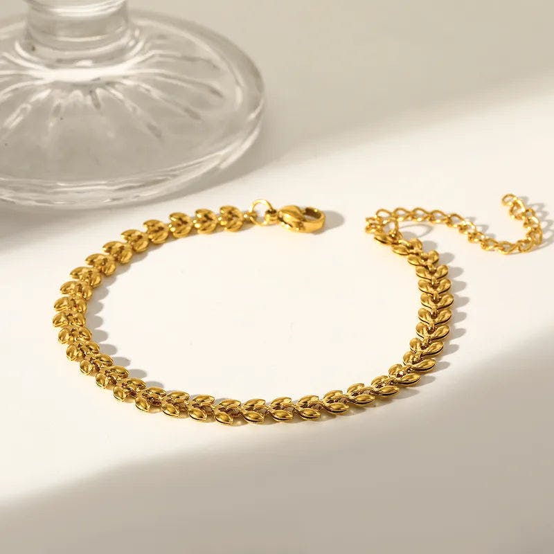 Elk & Bloom Gold 14K Leaf Chain Bracelet - No Thank You
