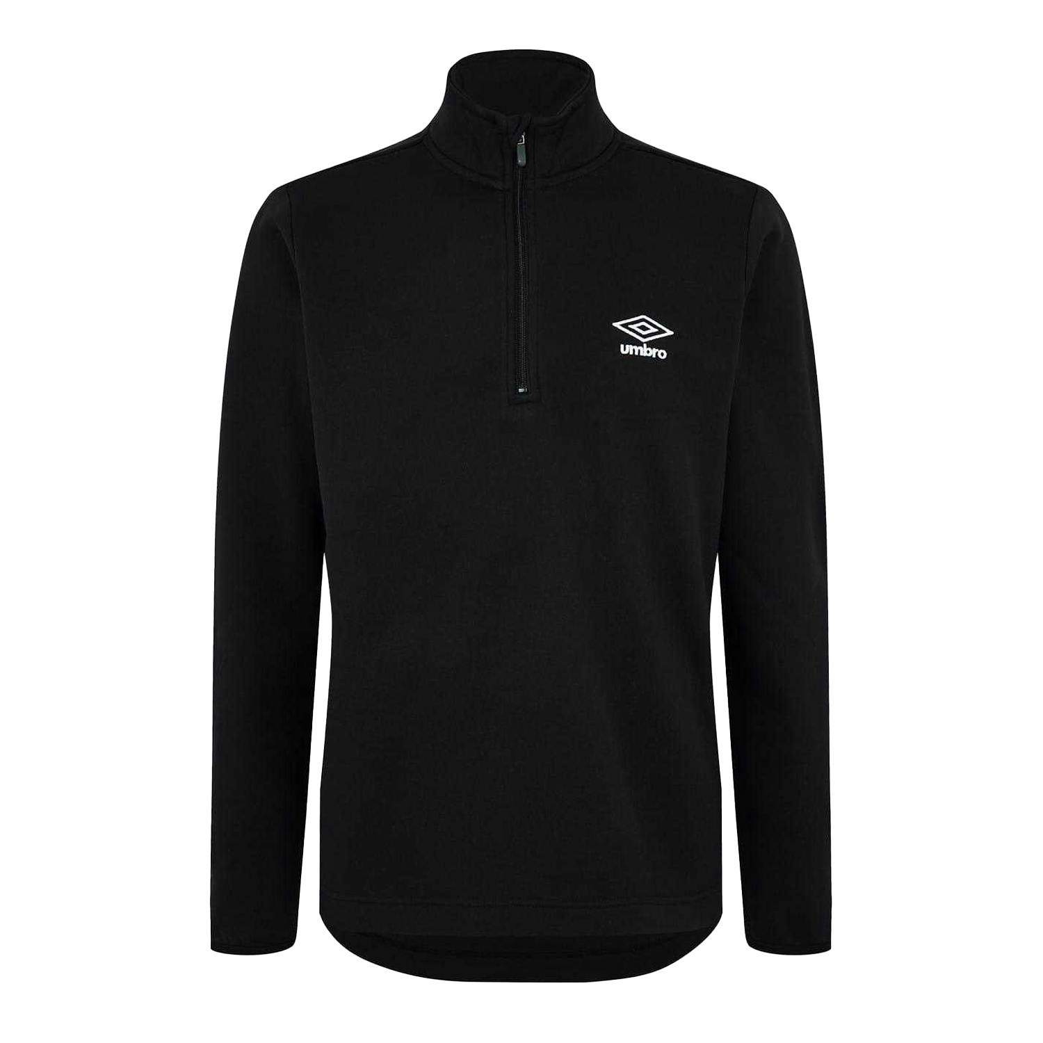 Umbro Men's Black Club Essential Quarter Zip Regular Sweatshirt - Xxl - 100% Polyester