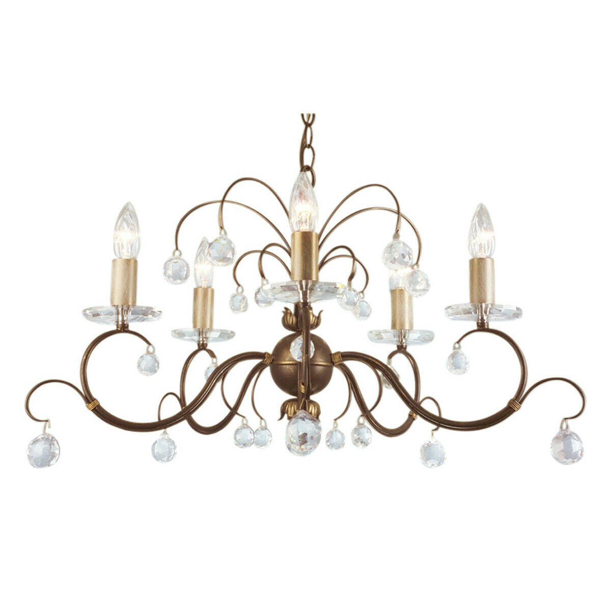 Loops Light/Bronze Bulb Chandelier Hanging Pendant Patina Led E14 60W Bulb Size 5