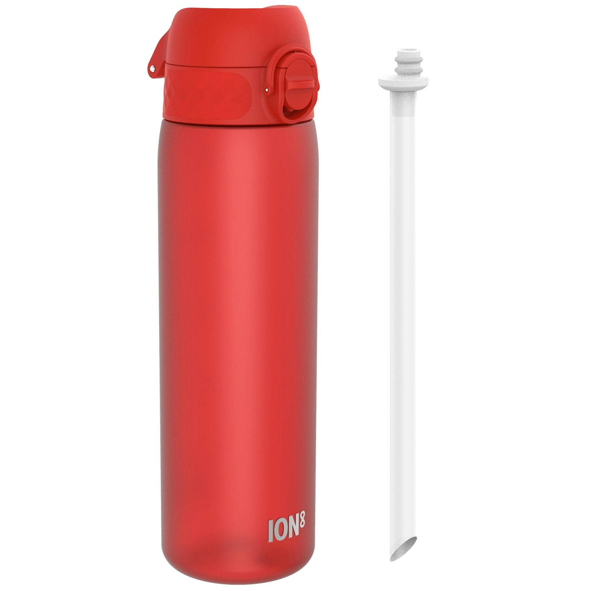 Rackhams Red Leak Proof Medium Water Bottle With Straw, Recyclon, 500Ml (18Oz)