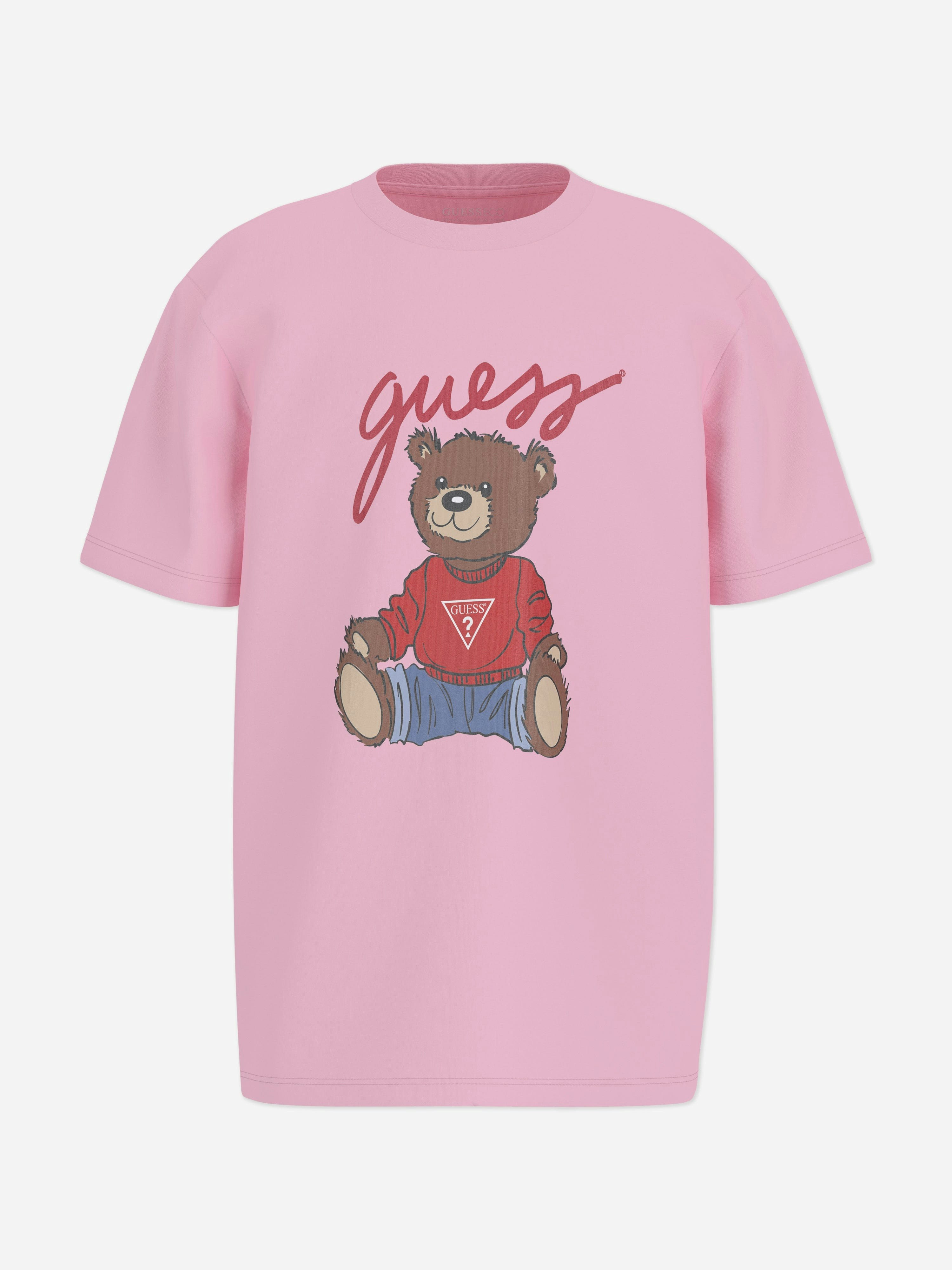 Guess Girls Pink Teddy Bear T-Shirt In - 14 Yrs