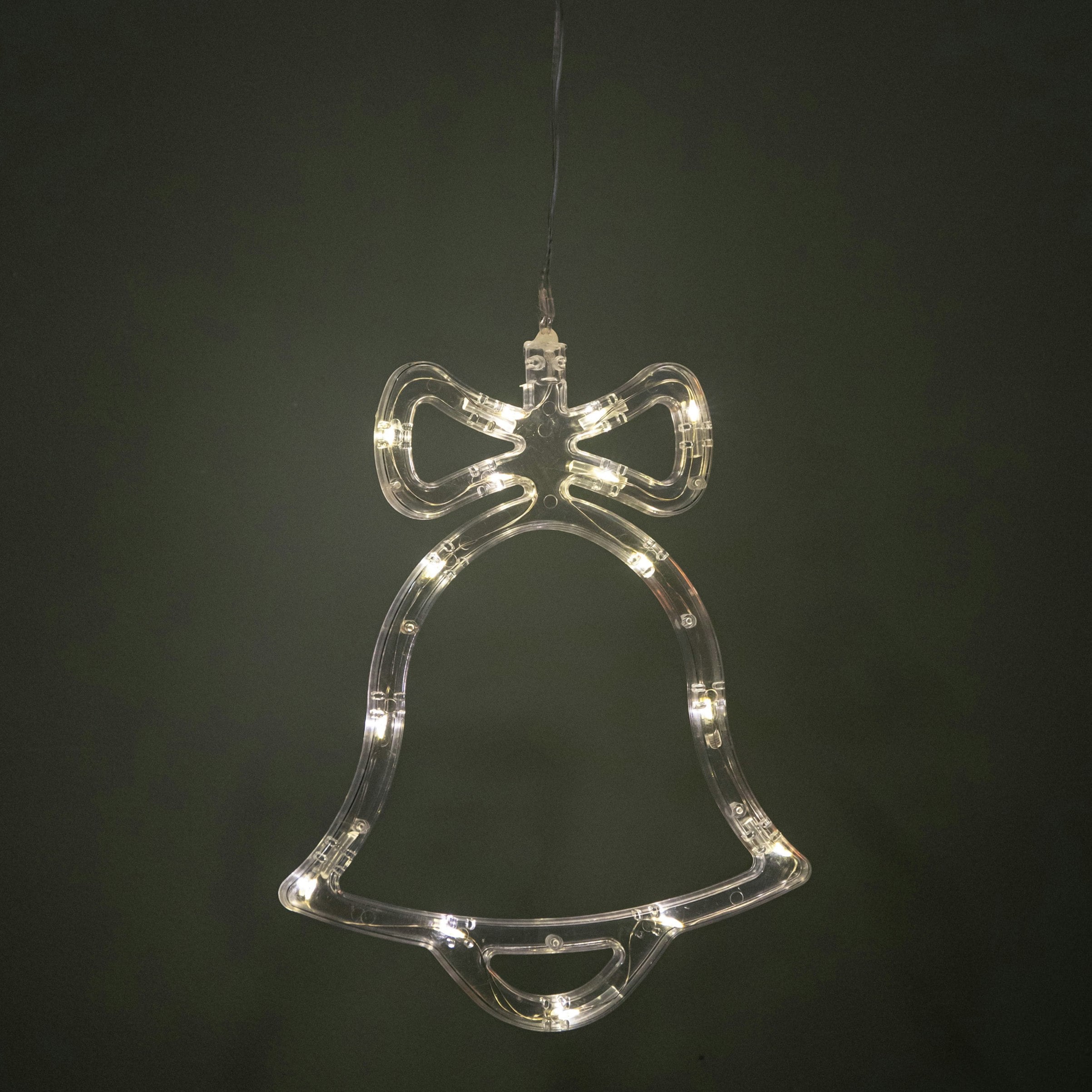 Samuel Alexander Unisex Clear 21Cm Battery Operated Light Up Christmas Bell Window Decoration With Warm White Leds In - Image 3