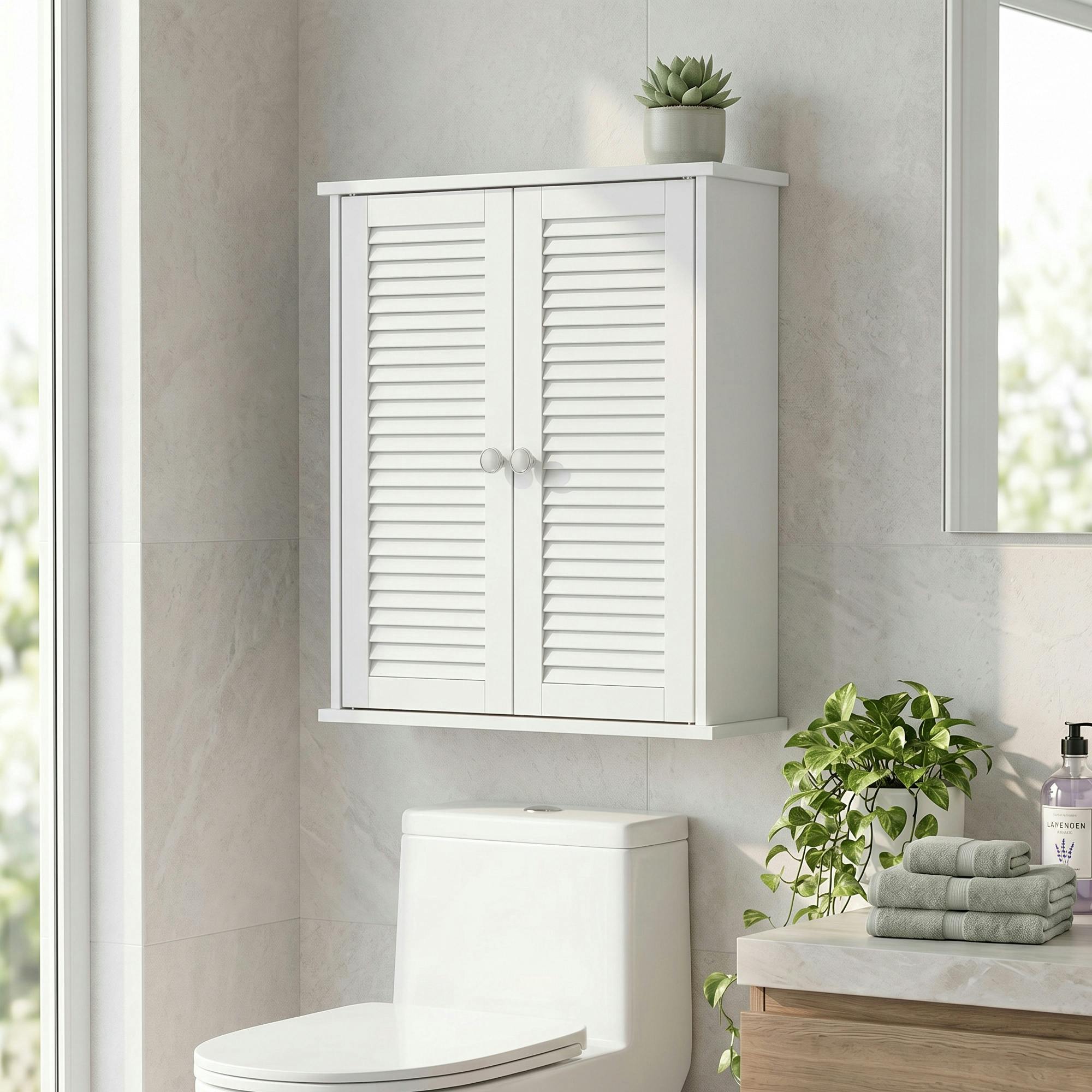 Rackhams White Bathroom Cabinet With Adjustable Shelf,