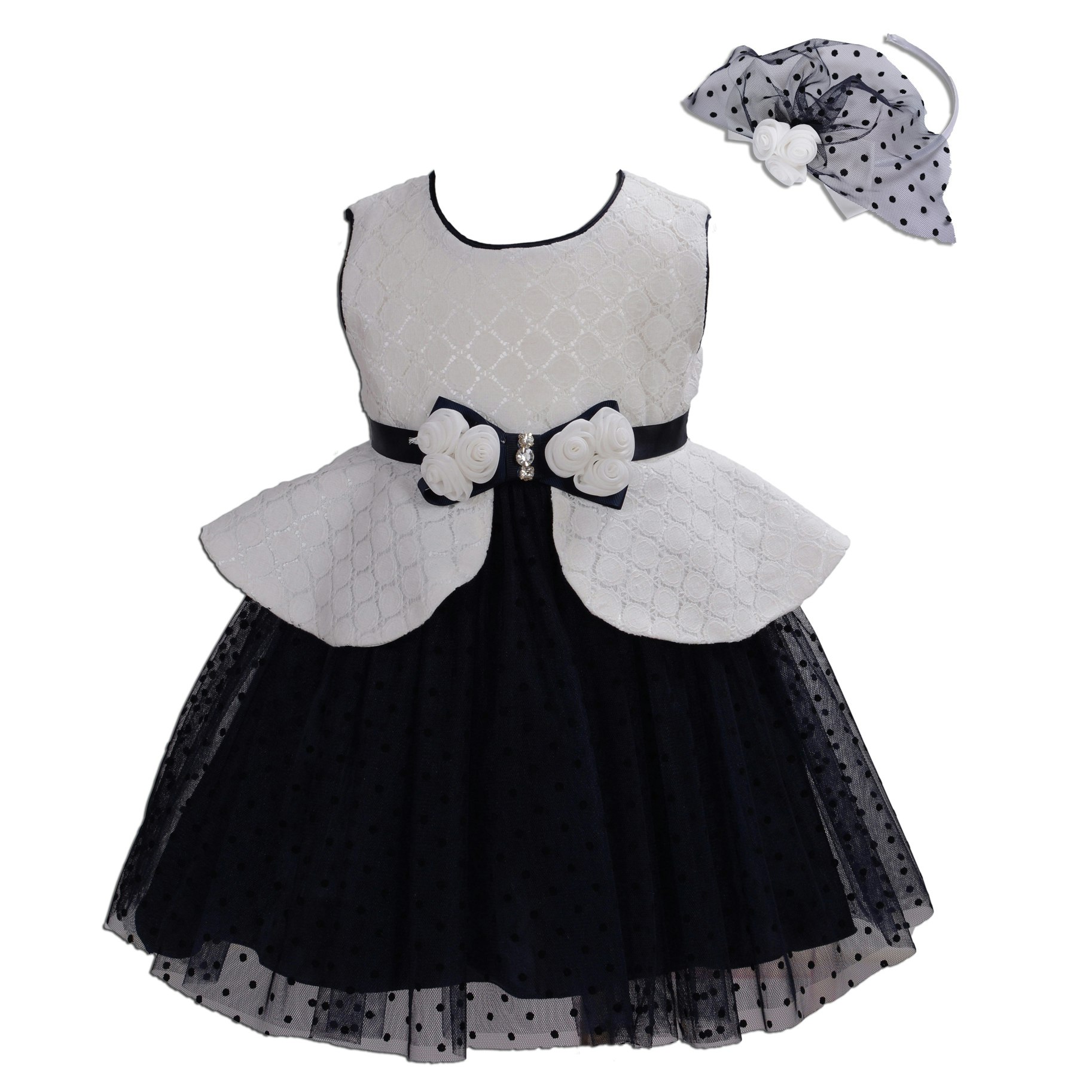 Cinda Girls Blue Bridesmaid Dress And Headband - 8-9 Years - Polyester