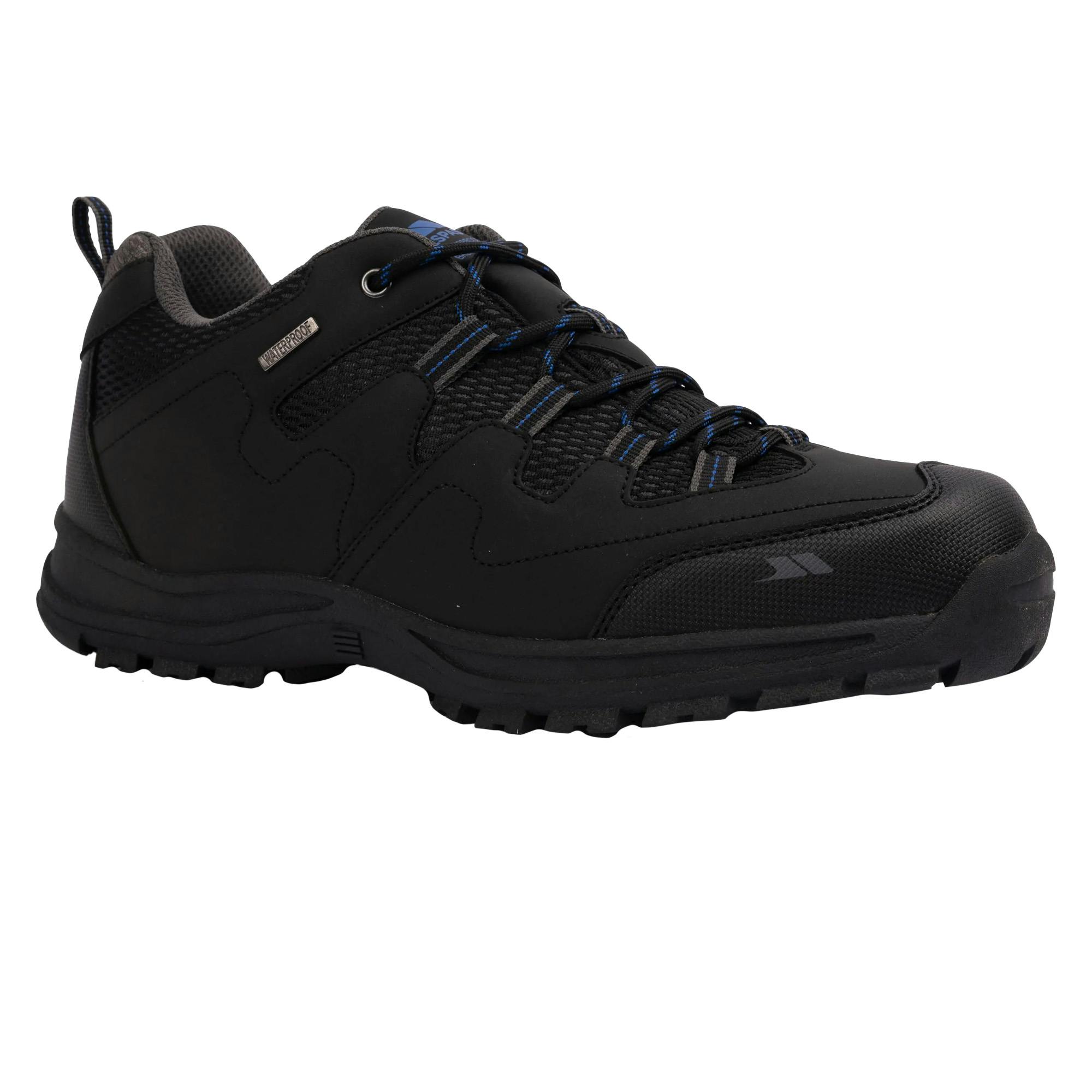 Trespass Men's Black/Blue Finley Low Cut Hiking Shoes - 12 Uk