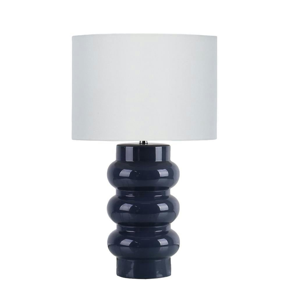Pagazzi White/Light Zenya Navy Ceramic Table Lamp - Image 2