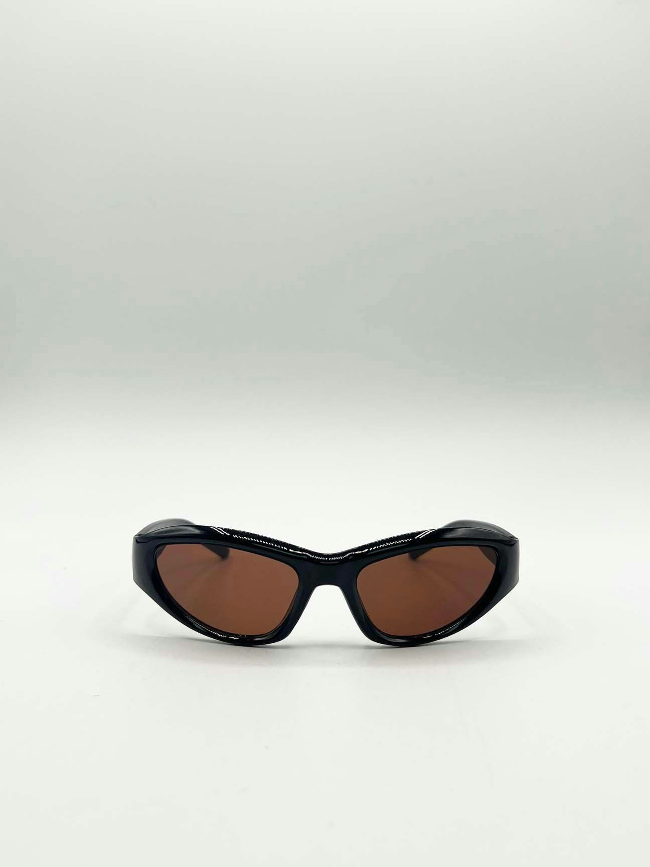 Svnx Black/Brown Star Racer Sunglasses In - One Size